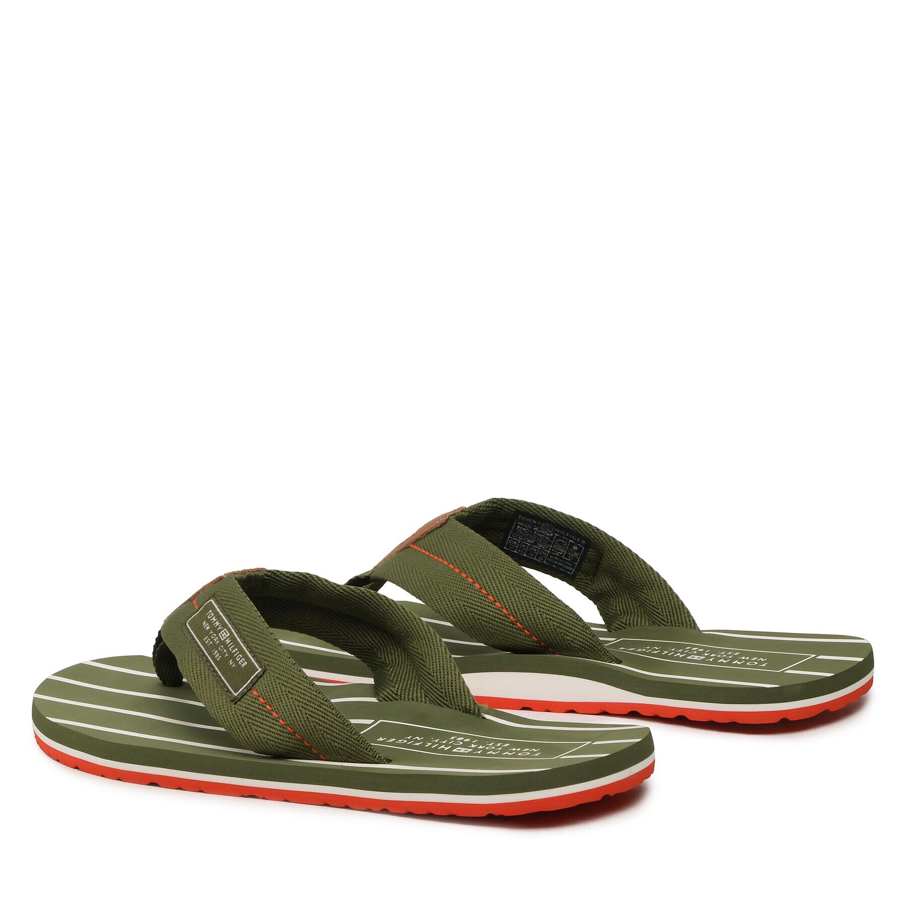 Tommy Hilfiger Flip flop Patch Hilfiger Beach Sandal FM0FM04470 Verde - Pled.ro