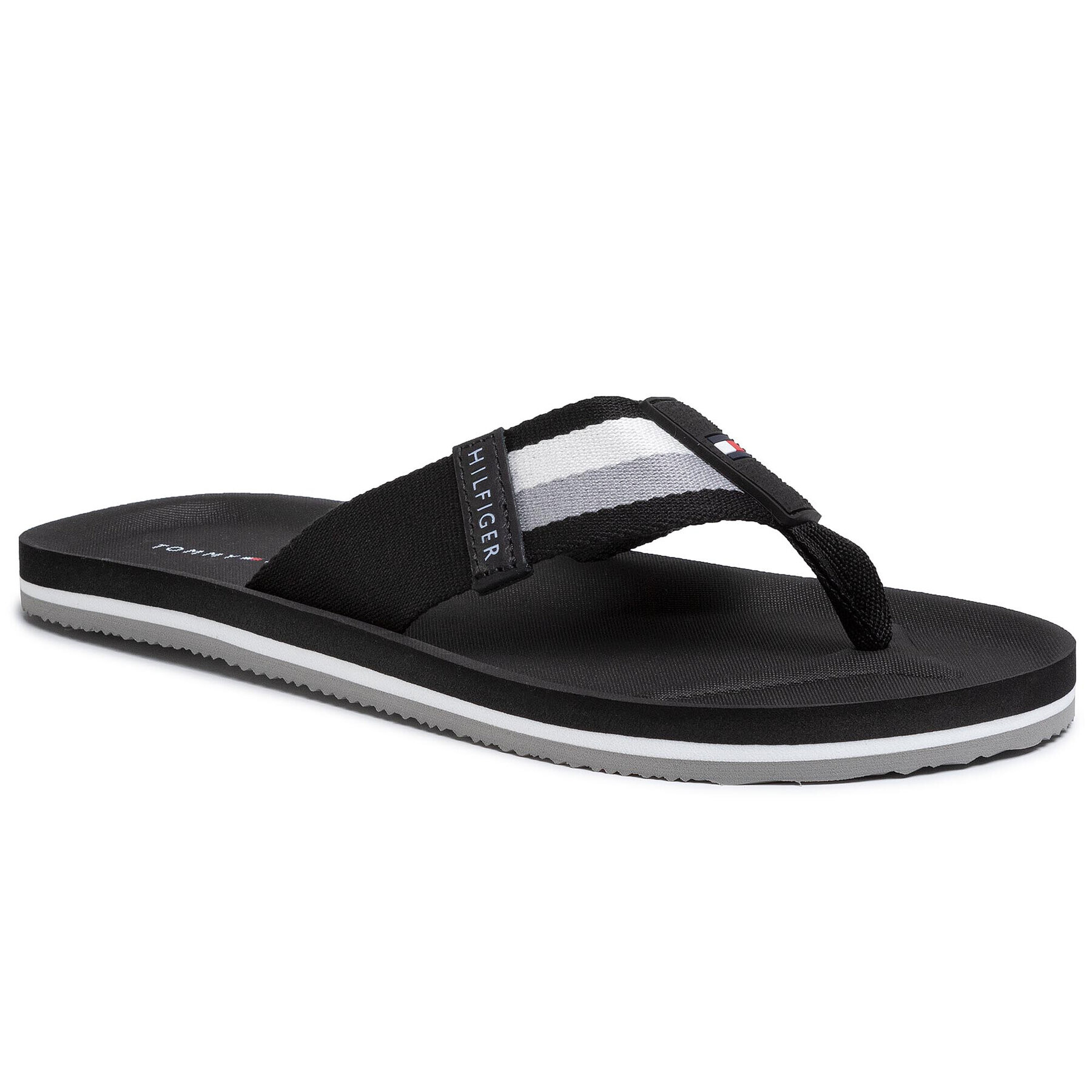 Tommy Hilfiger Flip flop Sporty Corporate Beach Sandal FM0FM02754 Negru - Pled.ro