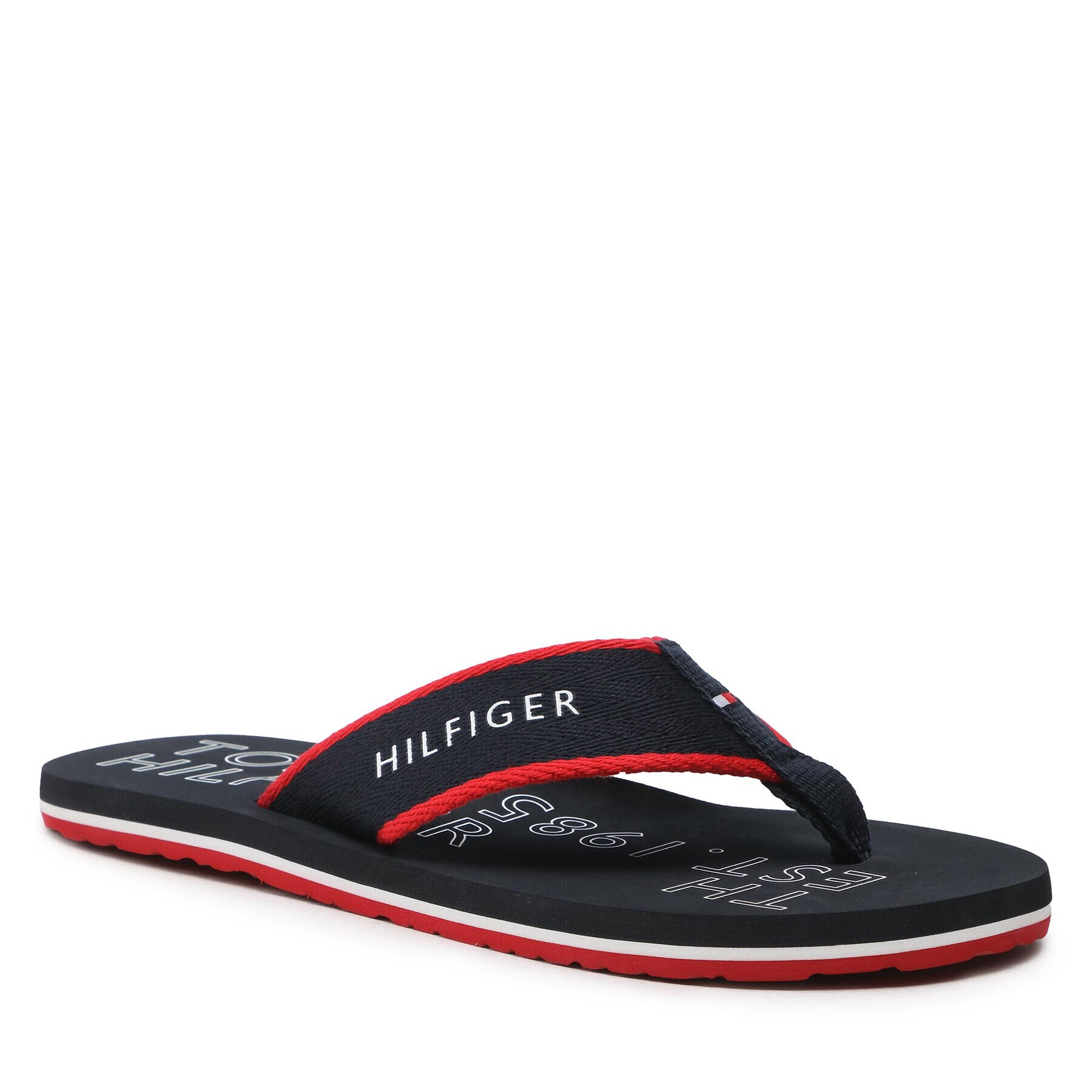 Tommy Hilfiger Flip flop Sporty Hilfiger Beach Sandal FM0FM04469 Bleumarin - Pled.ro