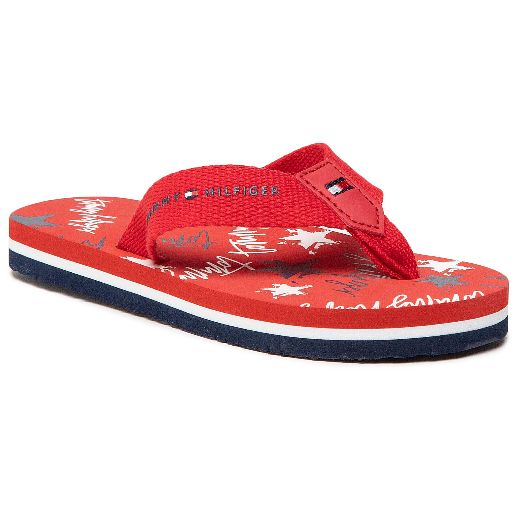 Tommy Hilfiger Flip flop Stars Print Flip Flop T3A0-30884-0058 M Roșu - Pled.ro