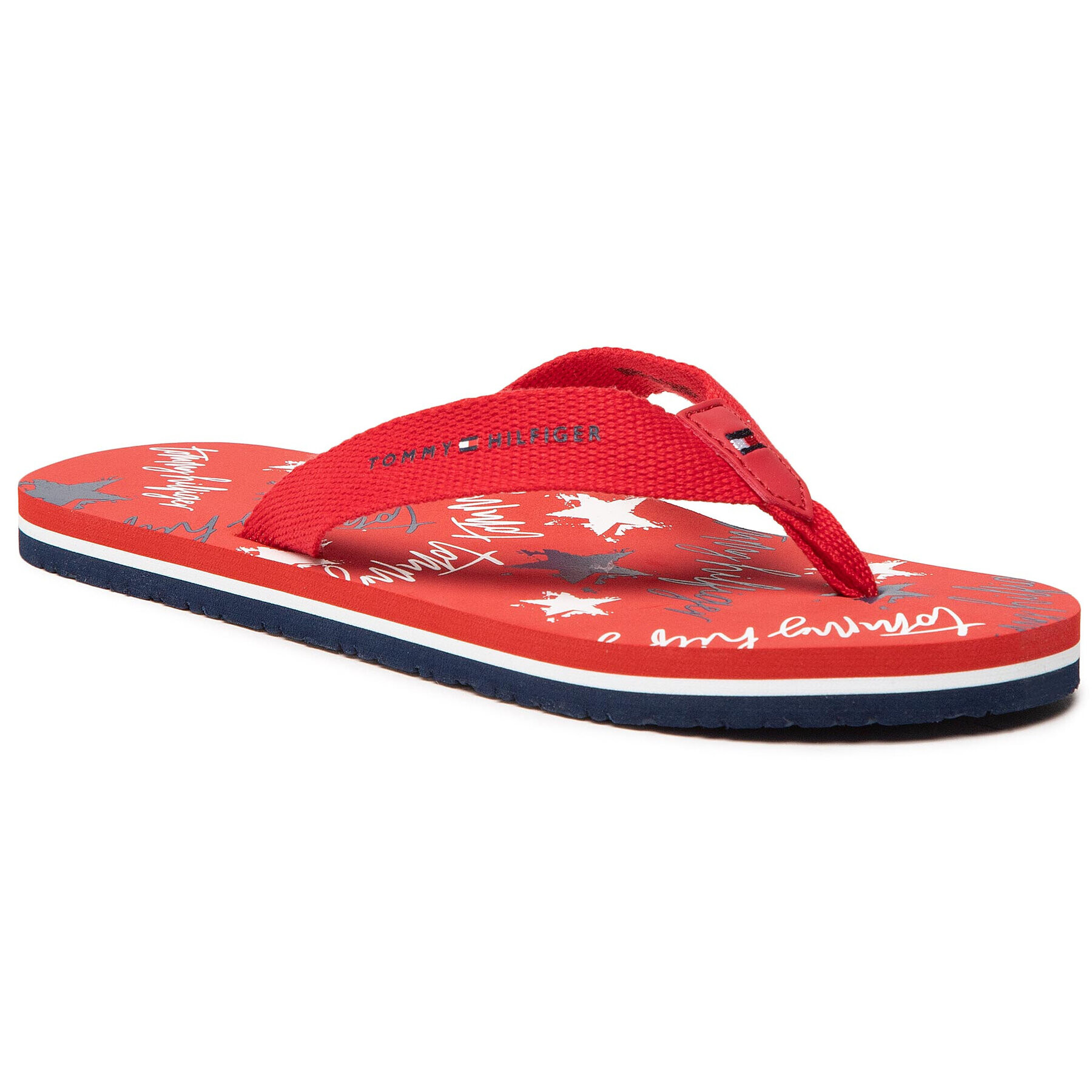 Tommy Hilfiger Flip flop Stars Print Flip Flop T3A0-30884-0058 S Roșu - Pled.ro