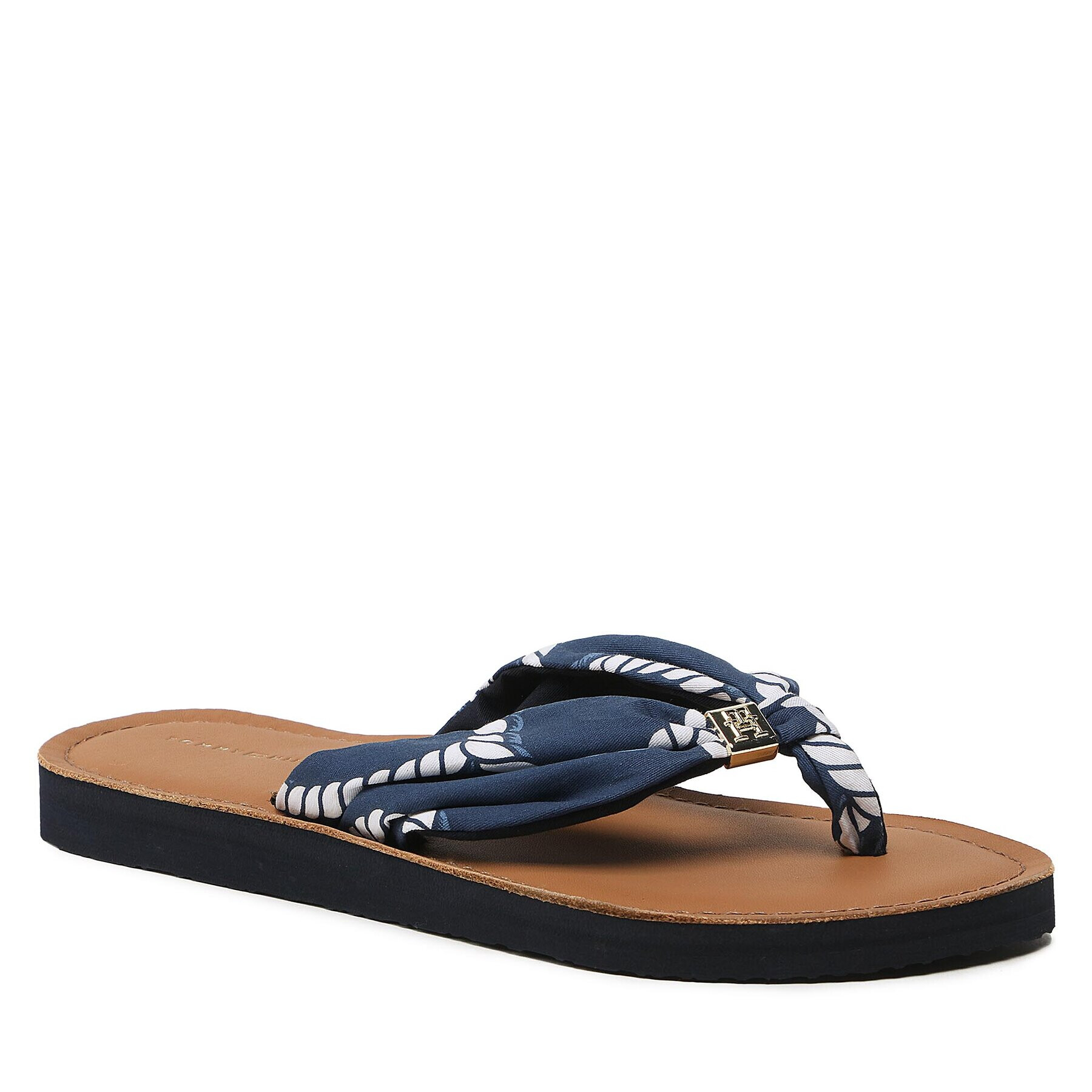 Tommy Hilfiger Flip flop Th Elevated Beach Sandal Print FW0FW07164 Bleumarin - Pled.ro