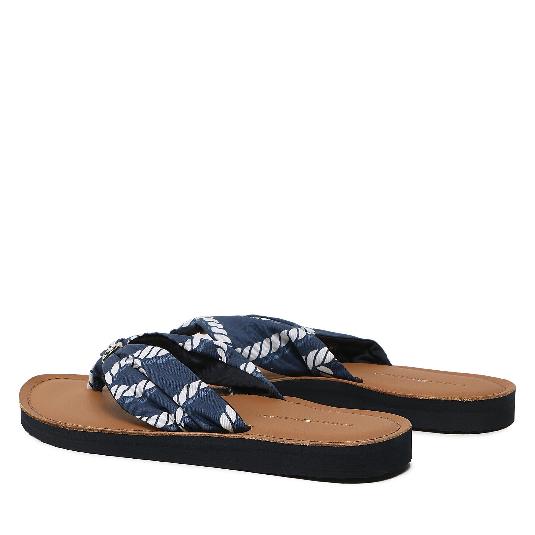 Tommy Hilfiger Flip flop Th Elevated Beach Sandal Print FW0FW07164 Bleumarin - Pled.ro