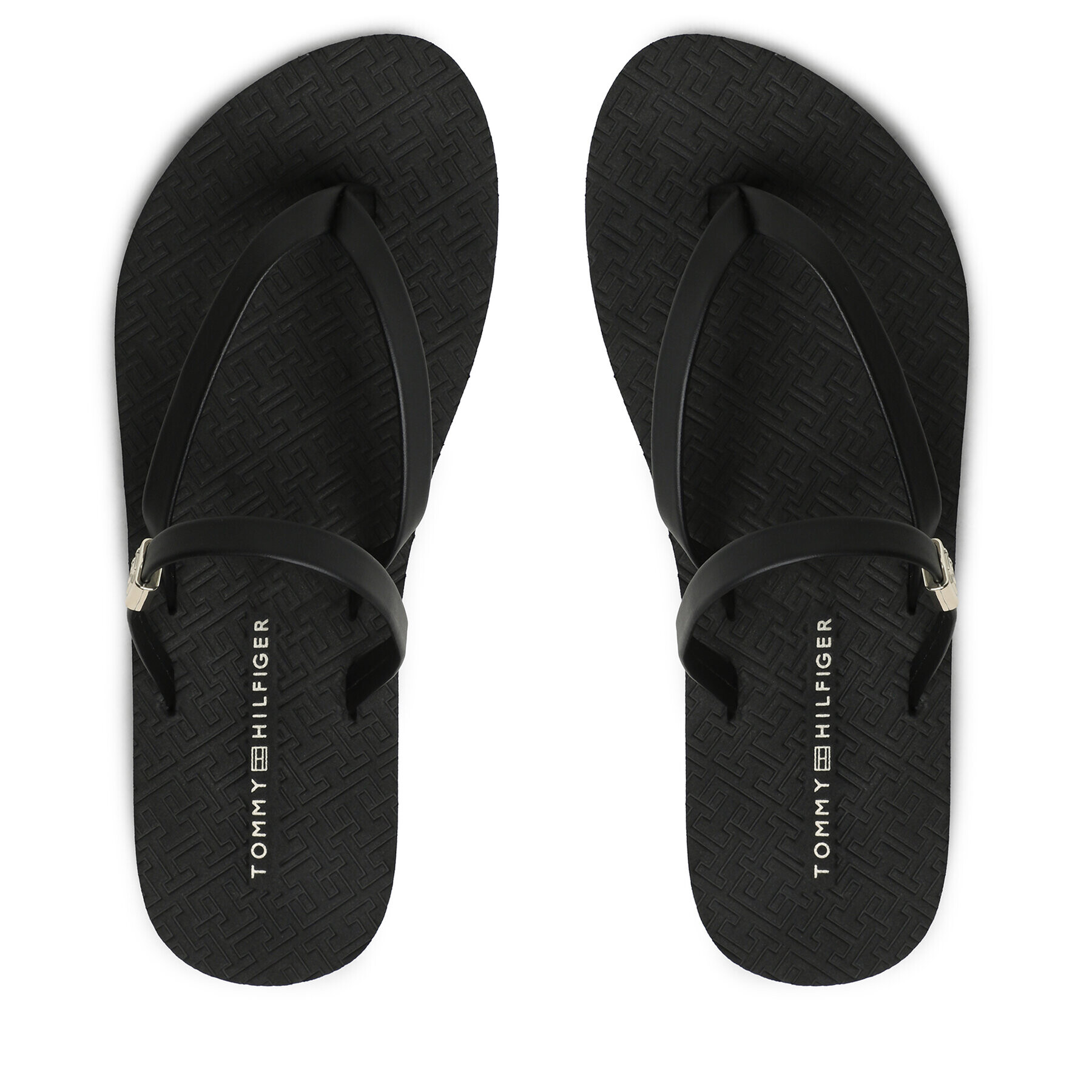 Tommy Hilfiger Flip flop Th Monogram Strap Sandal FW0FW07146 Negru - Pled.ro