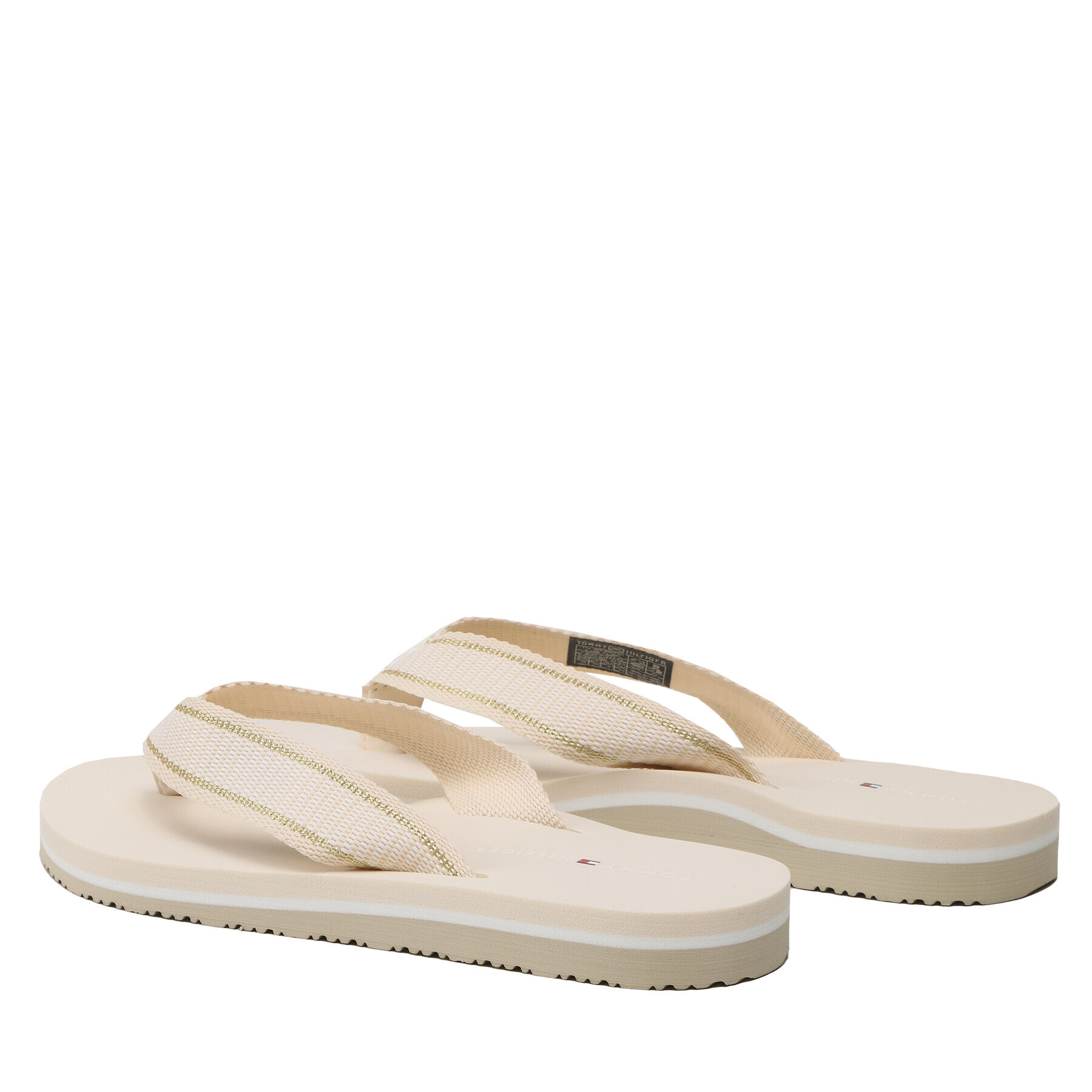 Tommy Hilfiger Flip flop Th Webbing Flip Flop FW0FW07262 Bej - Pled.ro