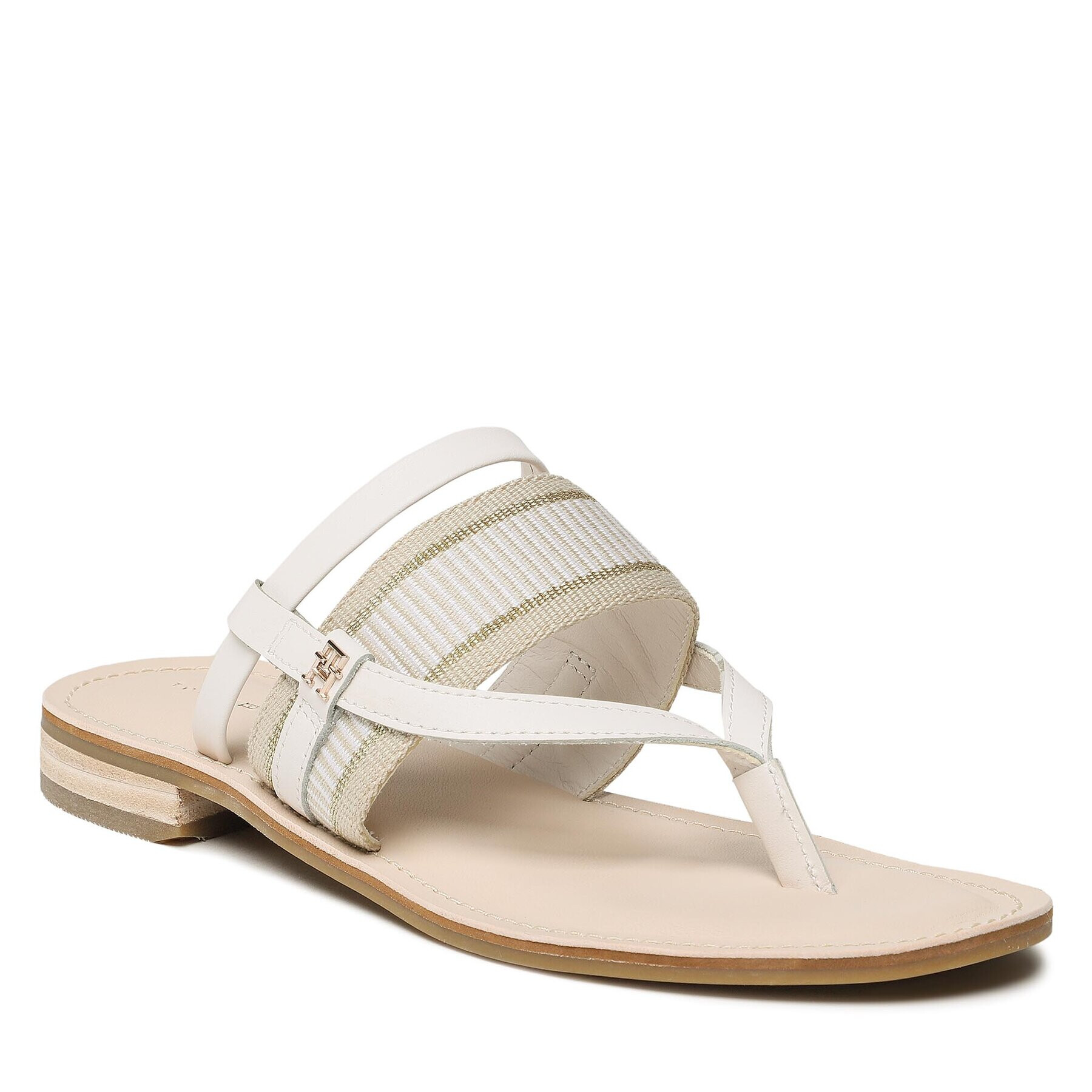 Tommy Hilfiger Flip flop Th Webbing Mule Sandal FW0FW07275 Alb - Pled.ro