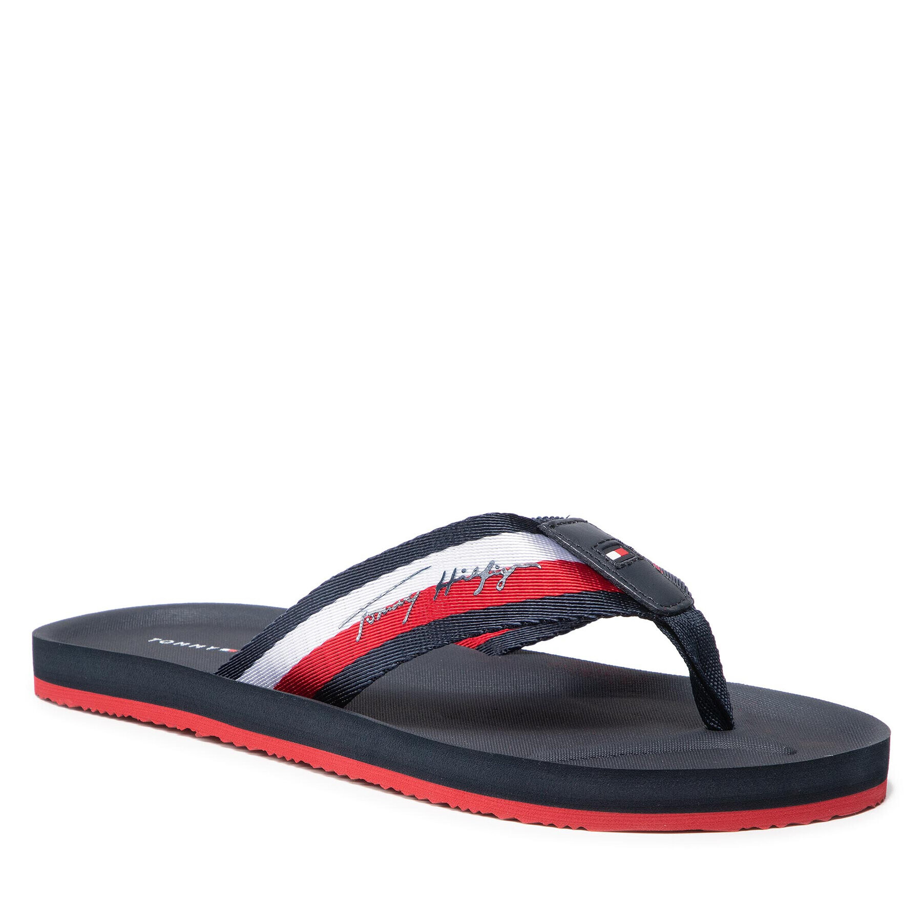 Tommy Hilfiger Flip flop Three Color Beach Sandal FM0FM03822 Bleumarin - Pled.ro