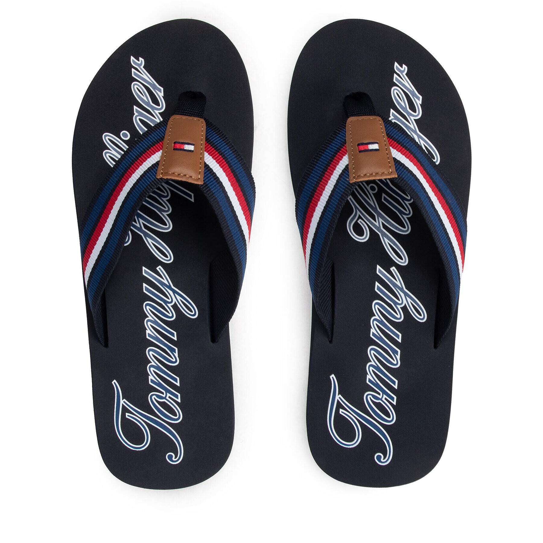 Tommy Hilfiger Flip flop Tommy Outline Beach Sandal FM0FM04306 Bleumarin - Pled.ro