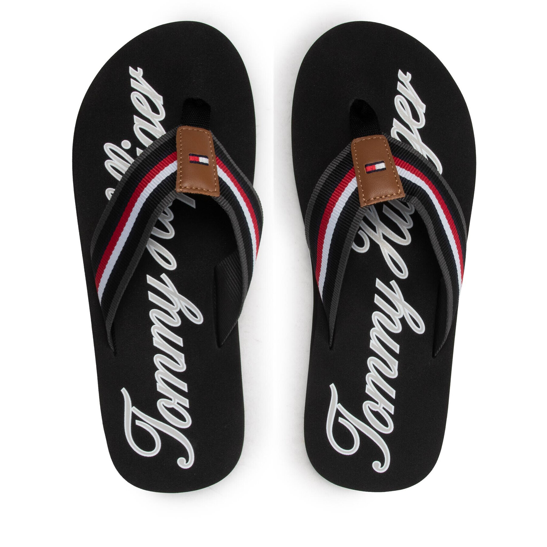 Tommy Hilfiger Flip flop Tommy Outline Beach Sandal FM0FM04306 Negru - Pled.ro