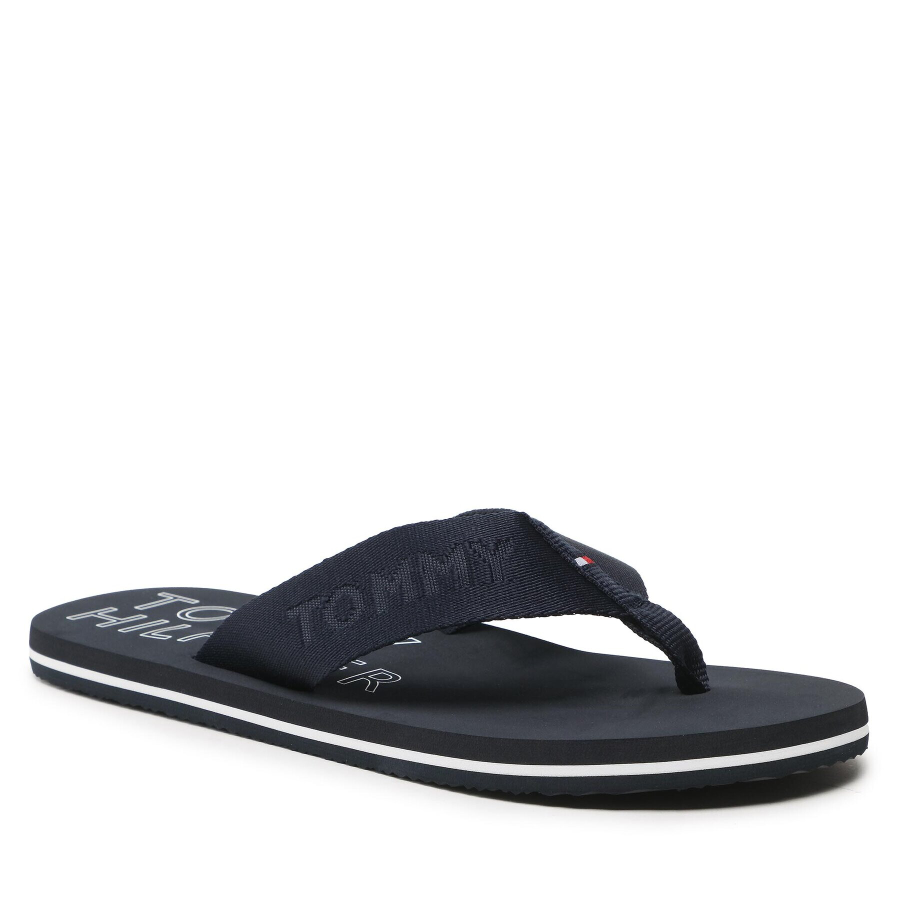 Tommy Hilfiger Flip flop Tonal Hilfiger Beach Sandal FM0FM04472 Bleumarin - Pled.ro