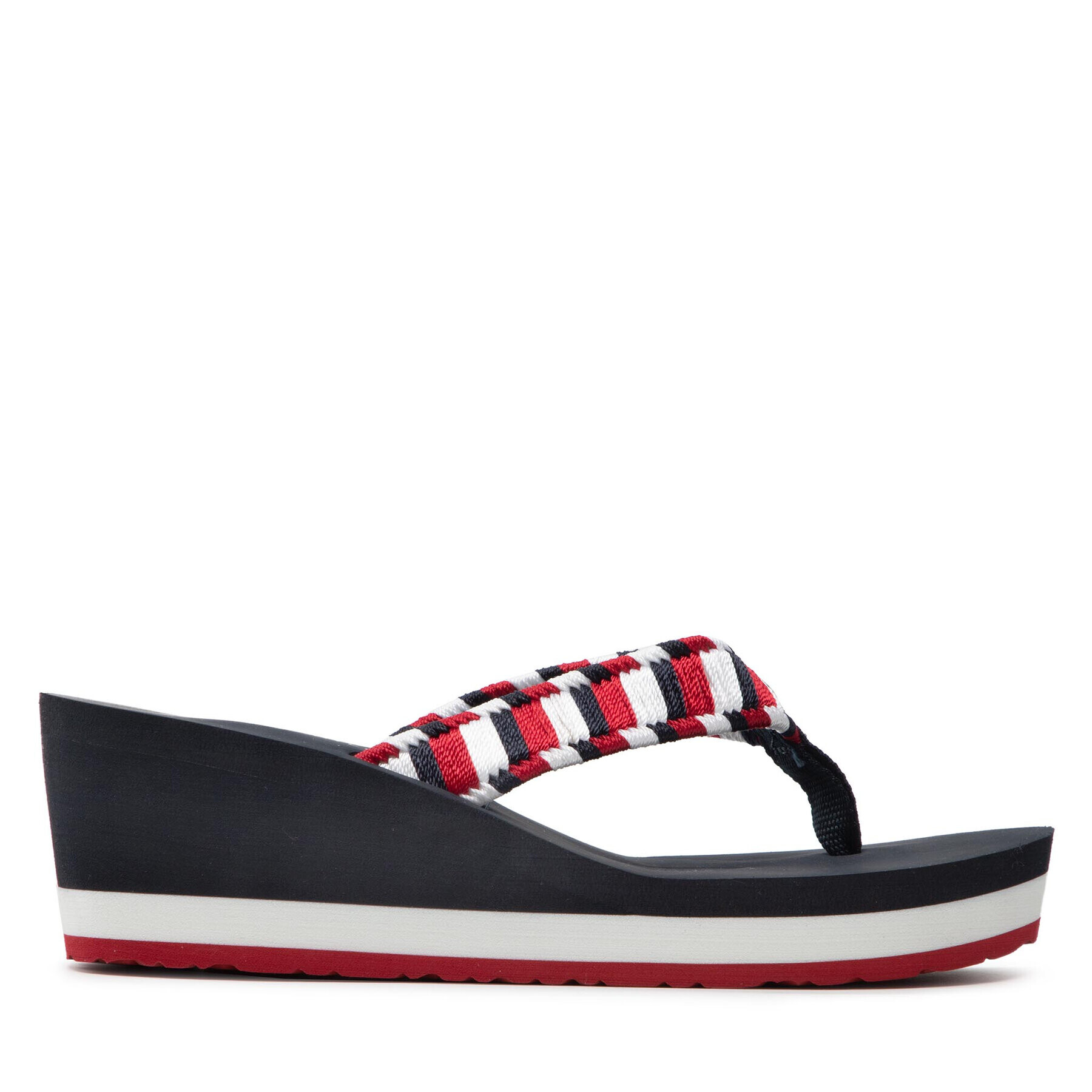 Tommy Hilfiger Flip flop Woven Webbing Wedge Beach Sandal FW0FW06427 Colorat - Pled.ro