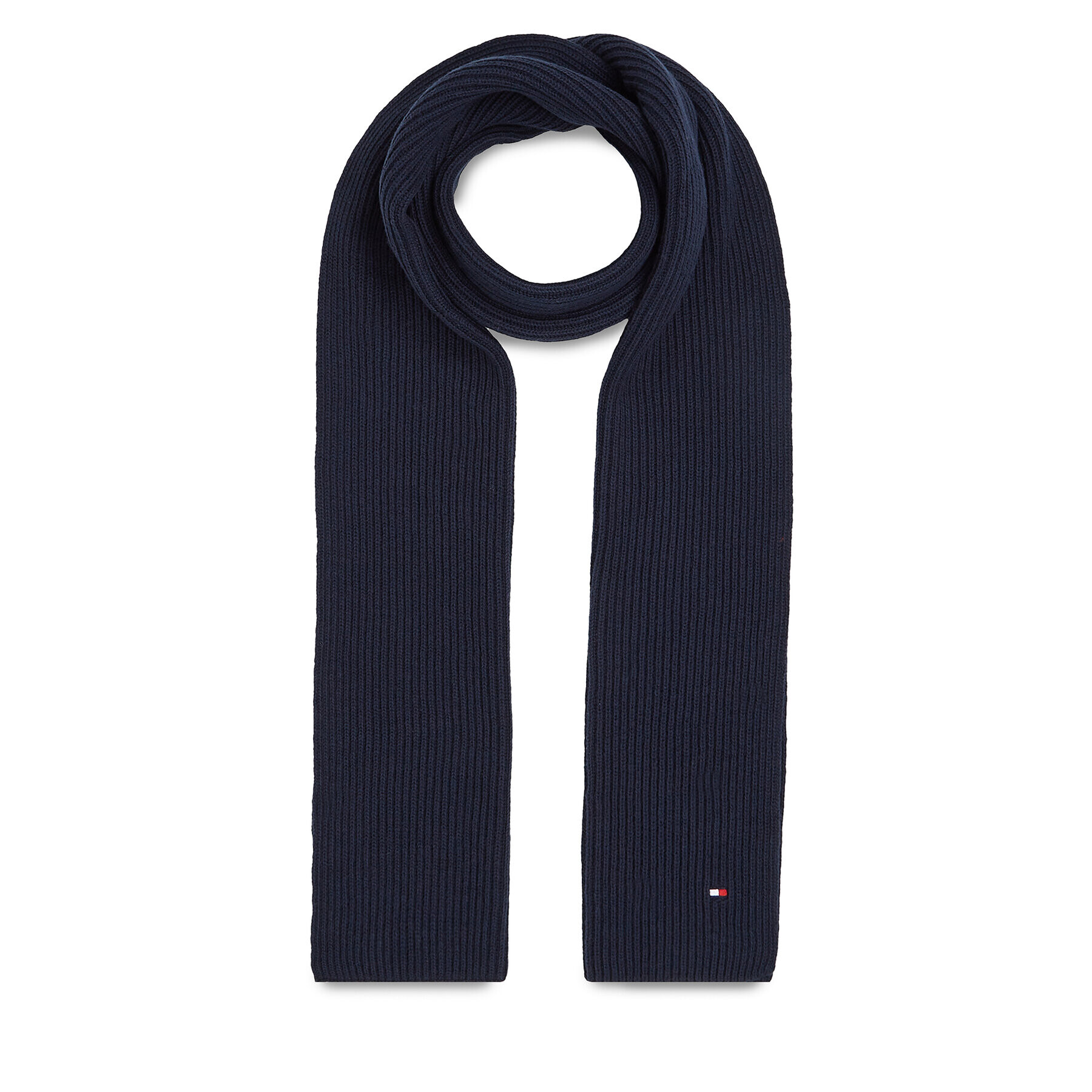 Tommy Hilfiger Fular Essential Flag Scarf AM0AM11480 Bleumarin - Pled.ro