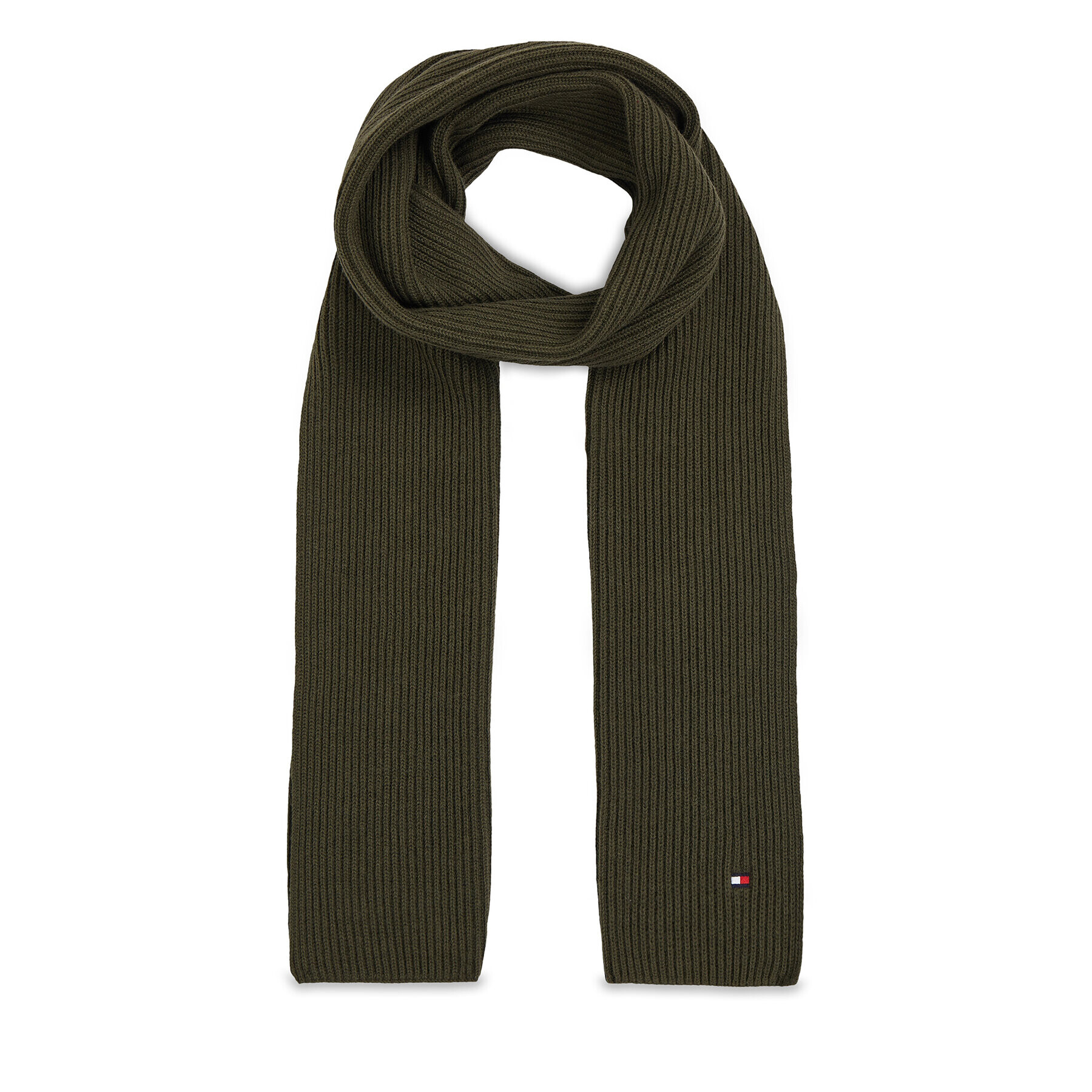 Tommy Hilfiger Fular Essential Flag Scarf AM0AM11480 Verde - Pled.ro