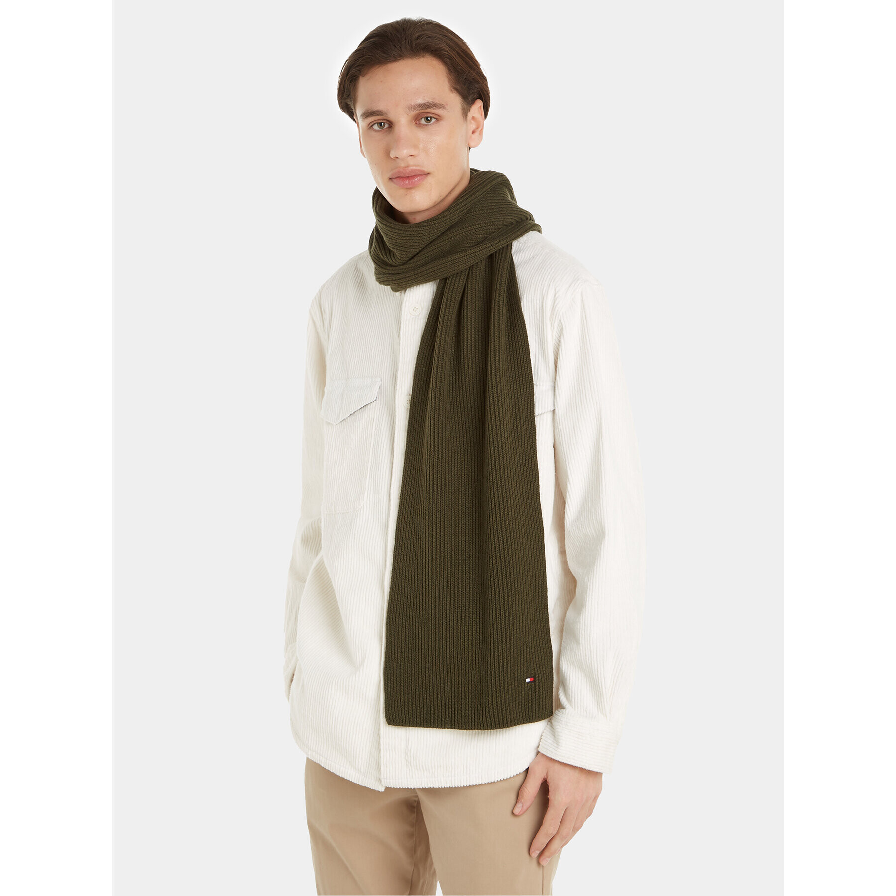 Tommy Hilfiger Fular Essential Flag Scarf AM0AM11480 Verde - Pled.ro