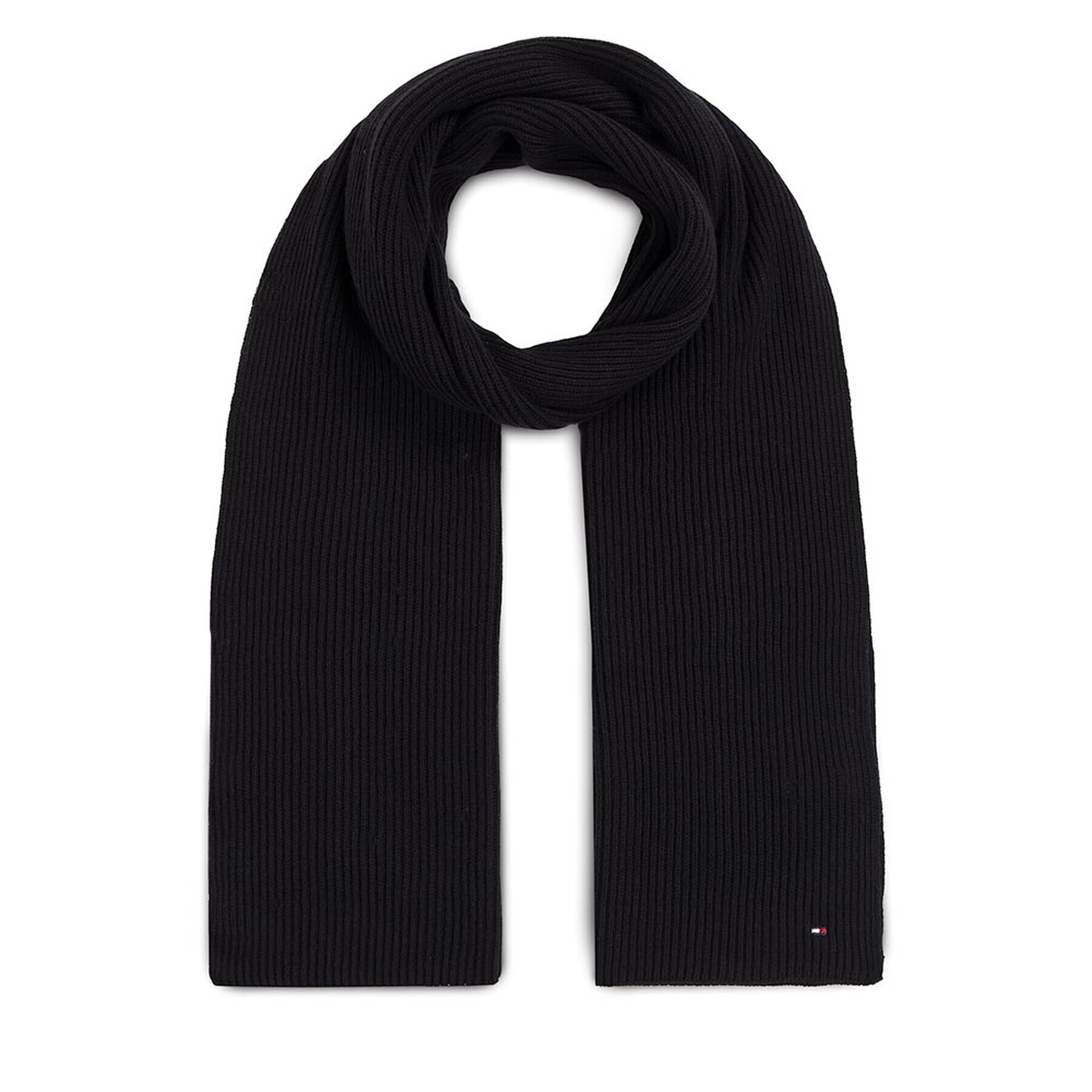 Tommy Hilfiger Fular Essential Flag Scarf AW0AW15348 Negru - Pled.ro