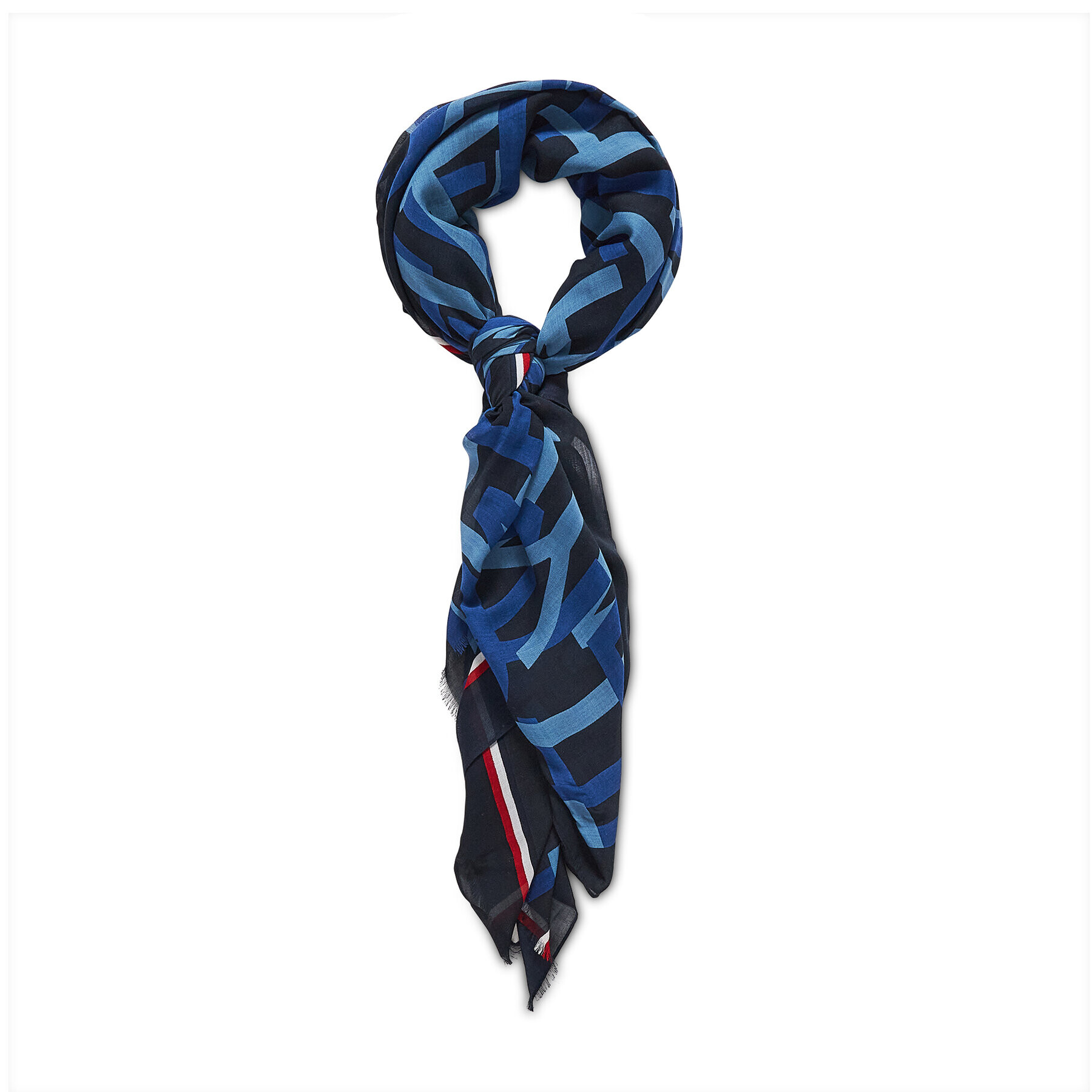 Tommy Hilfiger Fular Fresh Aop Modal Scarf AW0AW10840 Bleumarin - Pled.ro