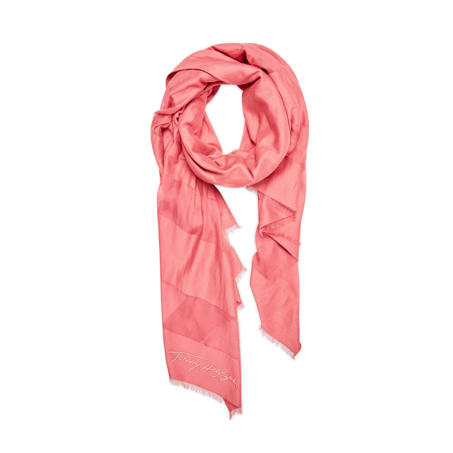 Tommy Hilfiger Fular Iconic Soft Scarf AW0AW12177 Roz - Pled.ro