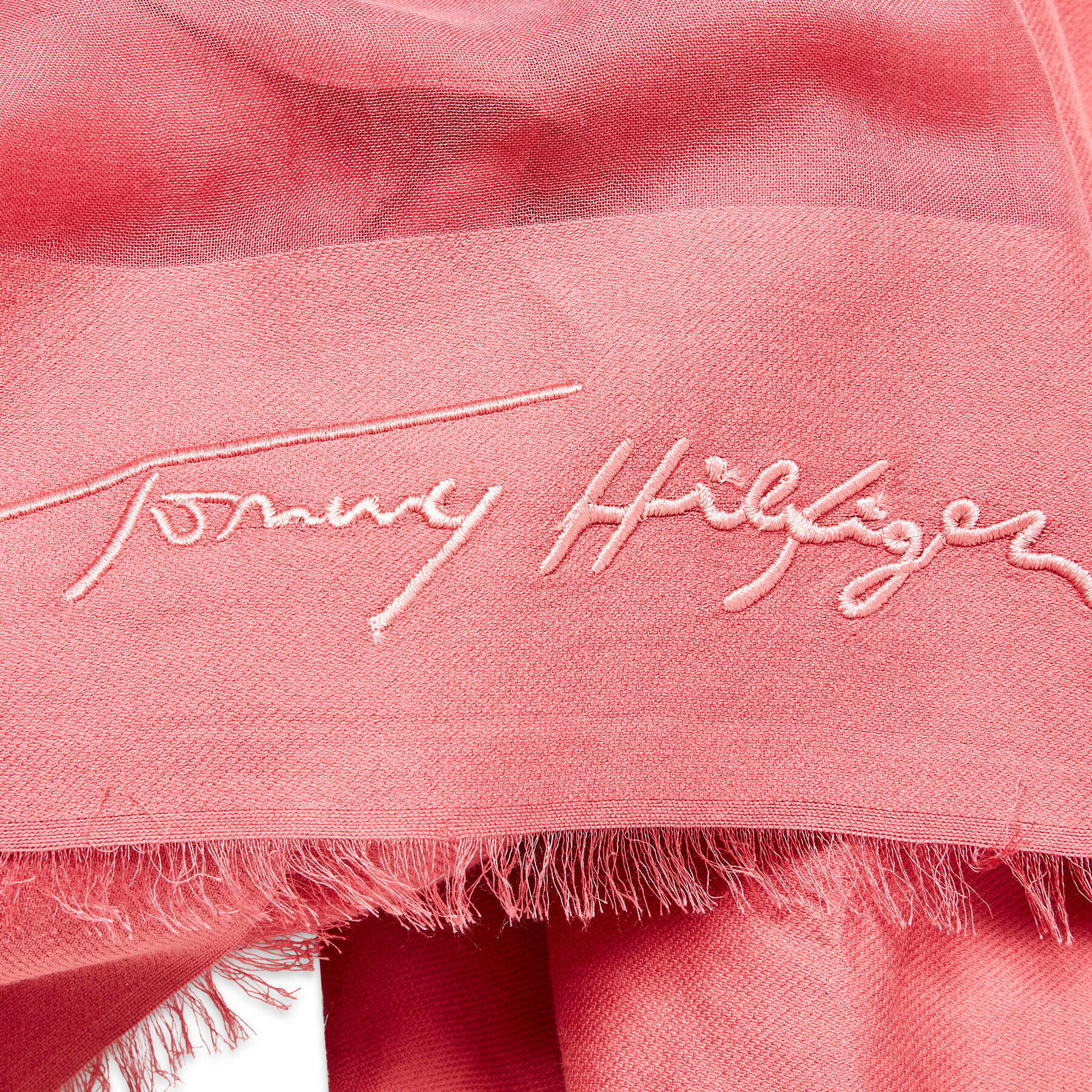 Tommy Hilfiger Fular Iconic Soft Scarf AW0AW12177 Roz - Pled.ro