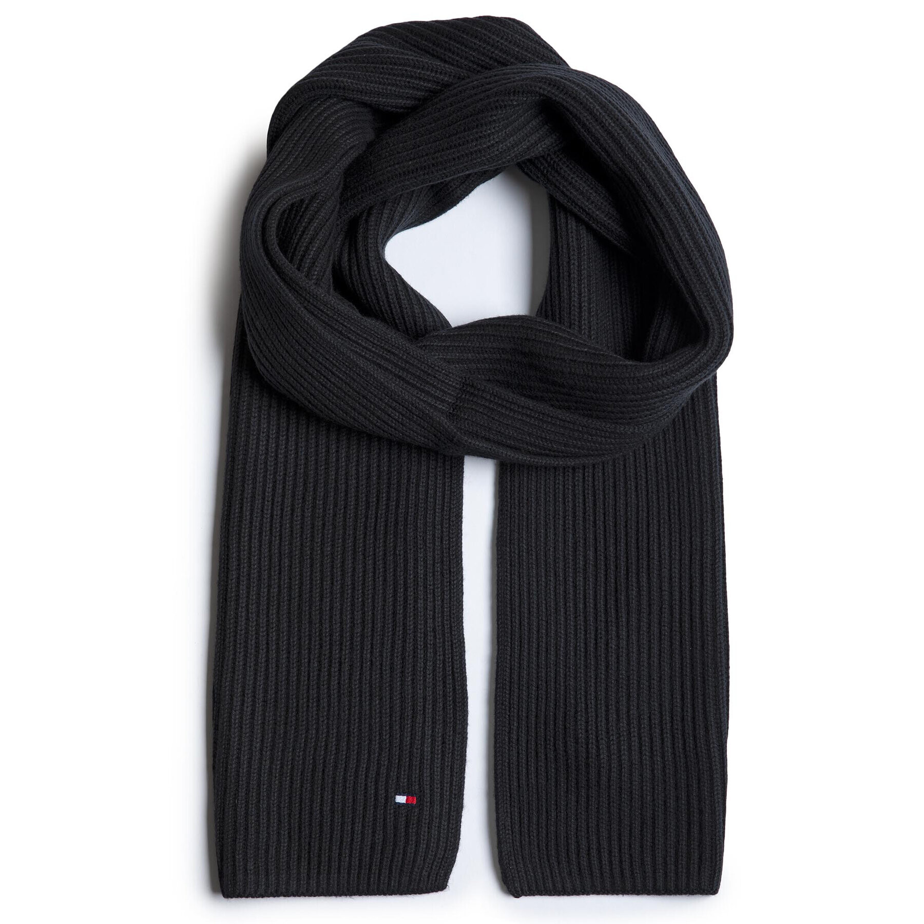 Tommy Hilfiger Fular Pima Cotton Scarf AM0AM06546 Negru - Pled.ro