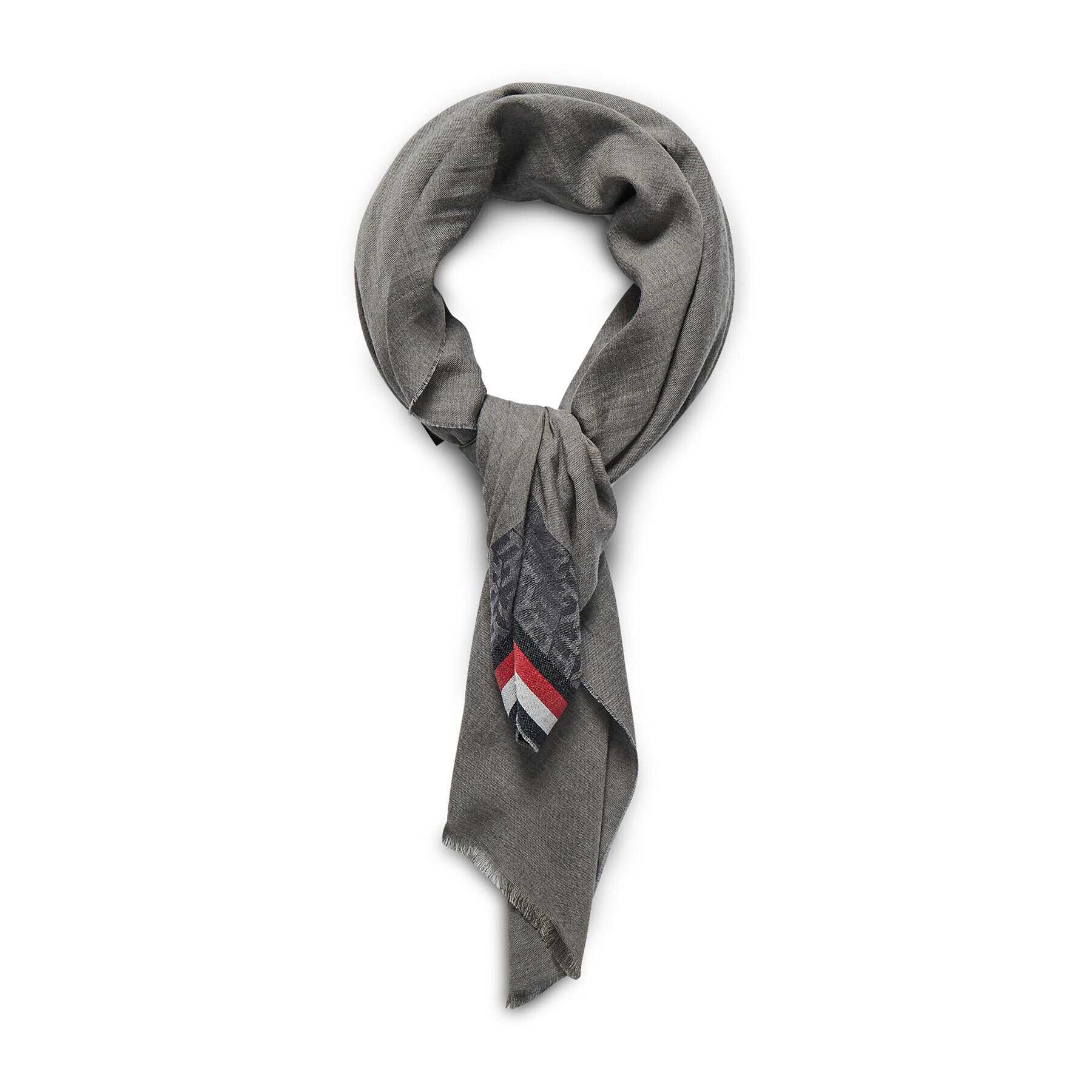 Tommy Hilfiger Fular Selvedge Scarf AM0AM07886 Gri - Pled.ro