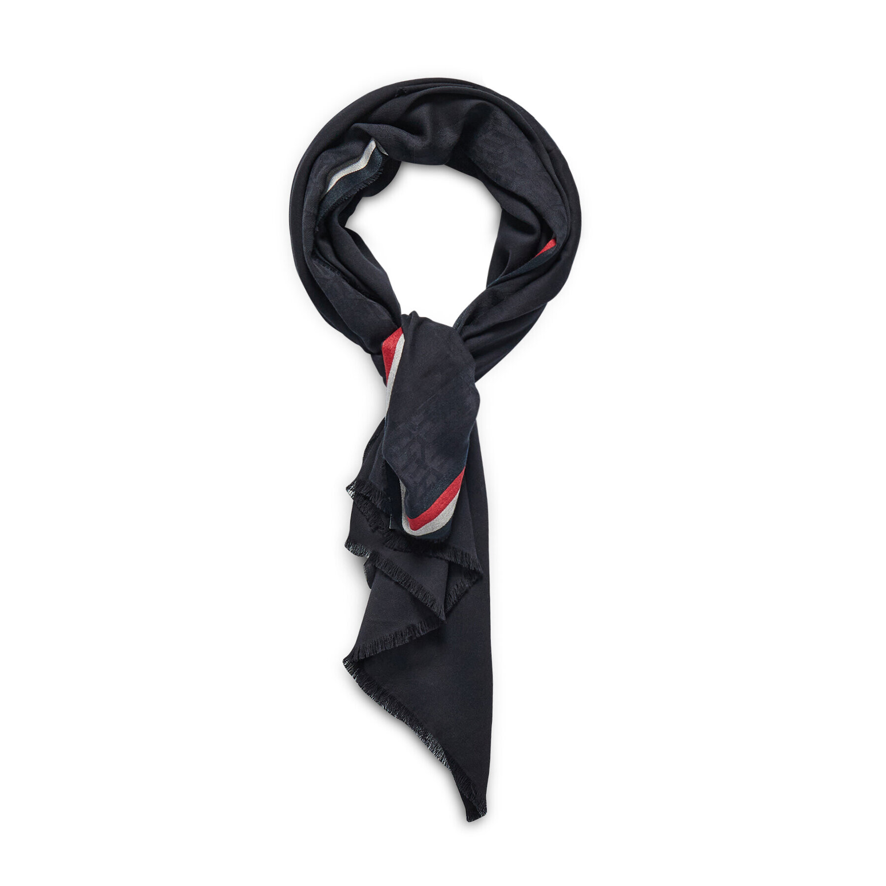 Tommy Hilfiger Fular Selvedge Scarf AM0AM07886 Negru - Pled.ro