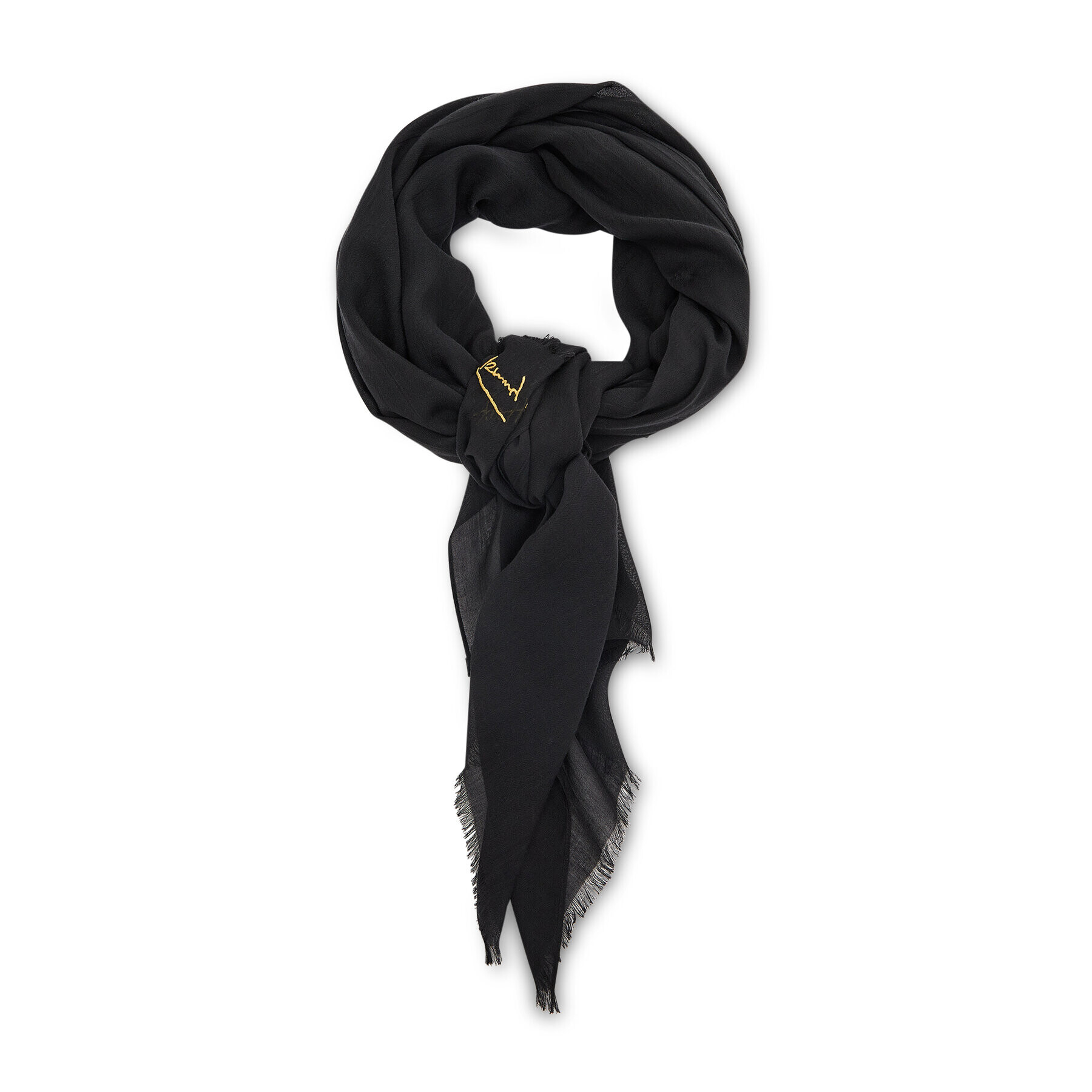 Tommy Hilfiger Fular Signature Hijab AW0AW11143 Negru - Pled.ro