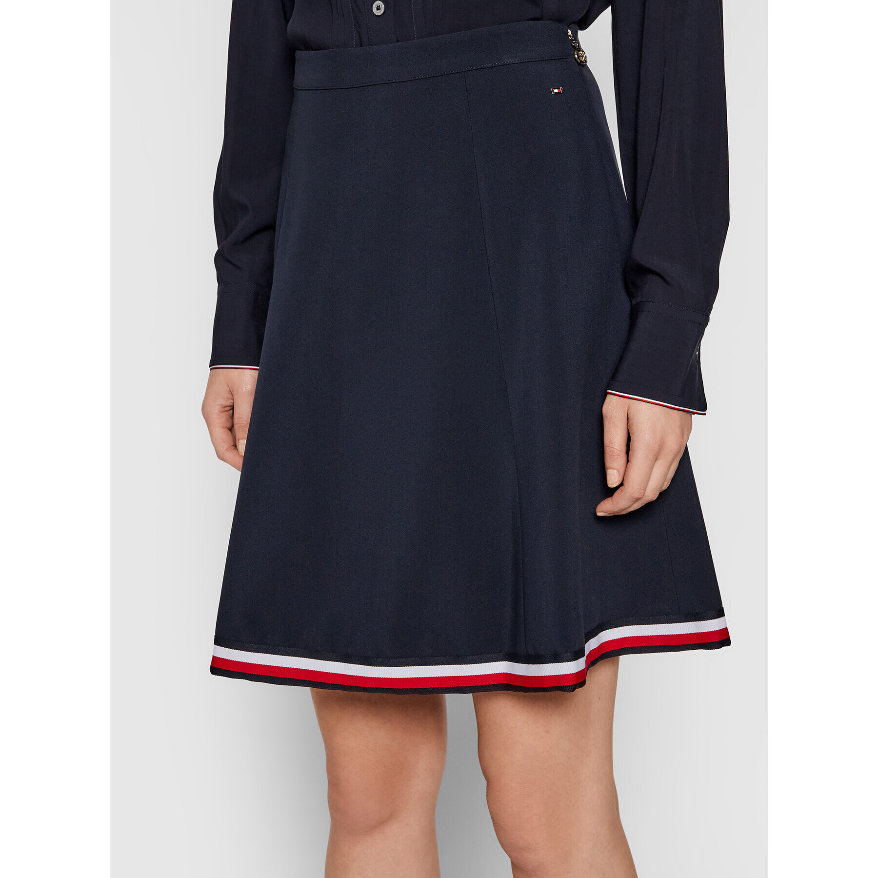 Tommy Hilfiger Fustă trapez Angela WW0WW31017 Bleumarin Regular Fit - Pled.ro