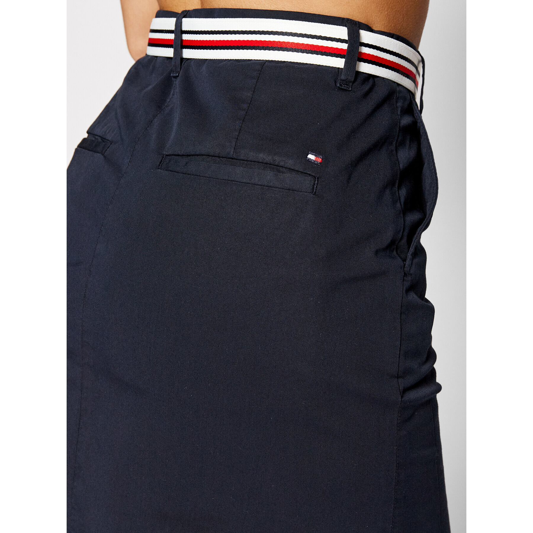 Tommy Hilfiger Fustă mini Chino WW0WW34702 Bleumarin Regular Fit - Pled.ro