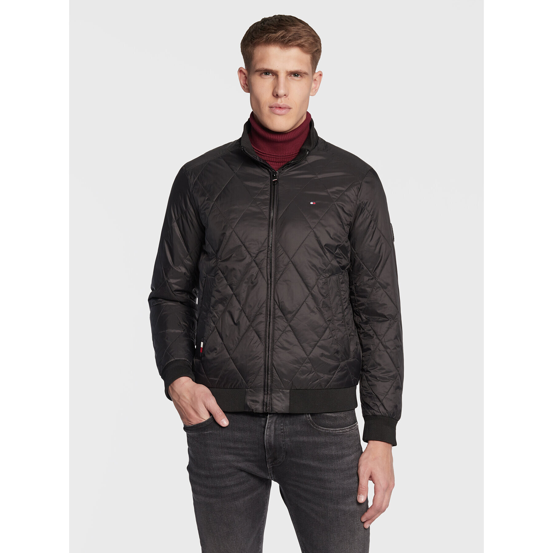 Tommy Hilfiger Geacă bomber Diamond MW0MW25261 Negru Regular Fit - Pled.ro