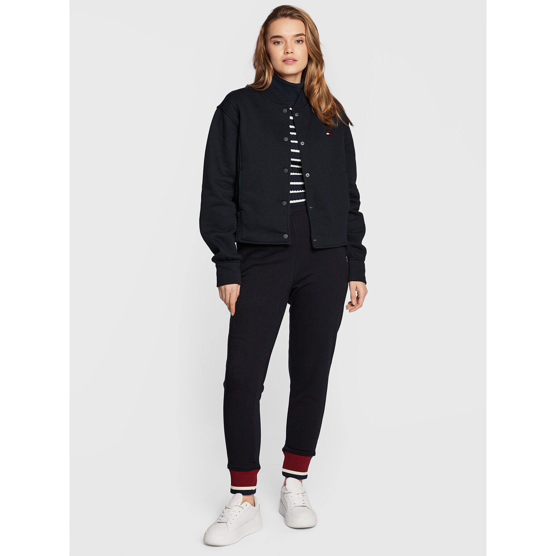 Tommy Hilfiger Geacă bomber Fleece S10S101462 Bleumarin Regular Fit - Pled.ro