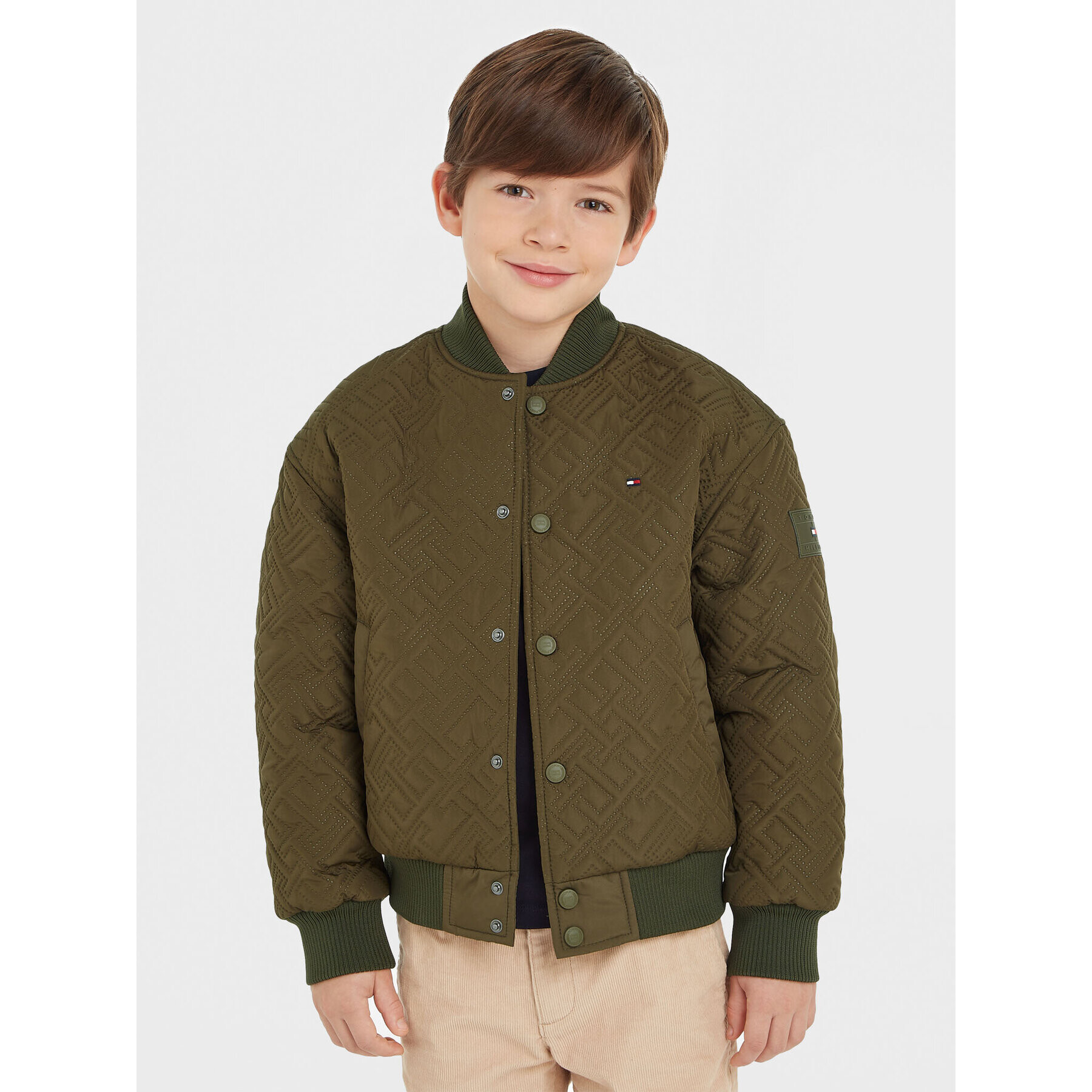 Tommy Hilfiger Geacă bomber KB0KB08565 Verde Regular Fit - Pled.ro