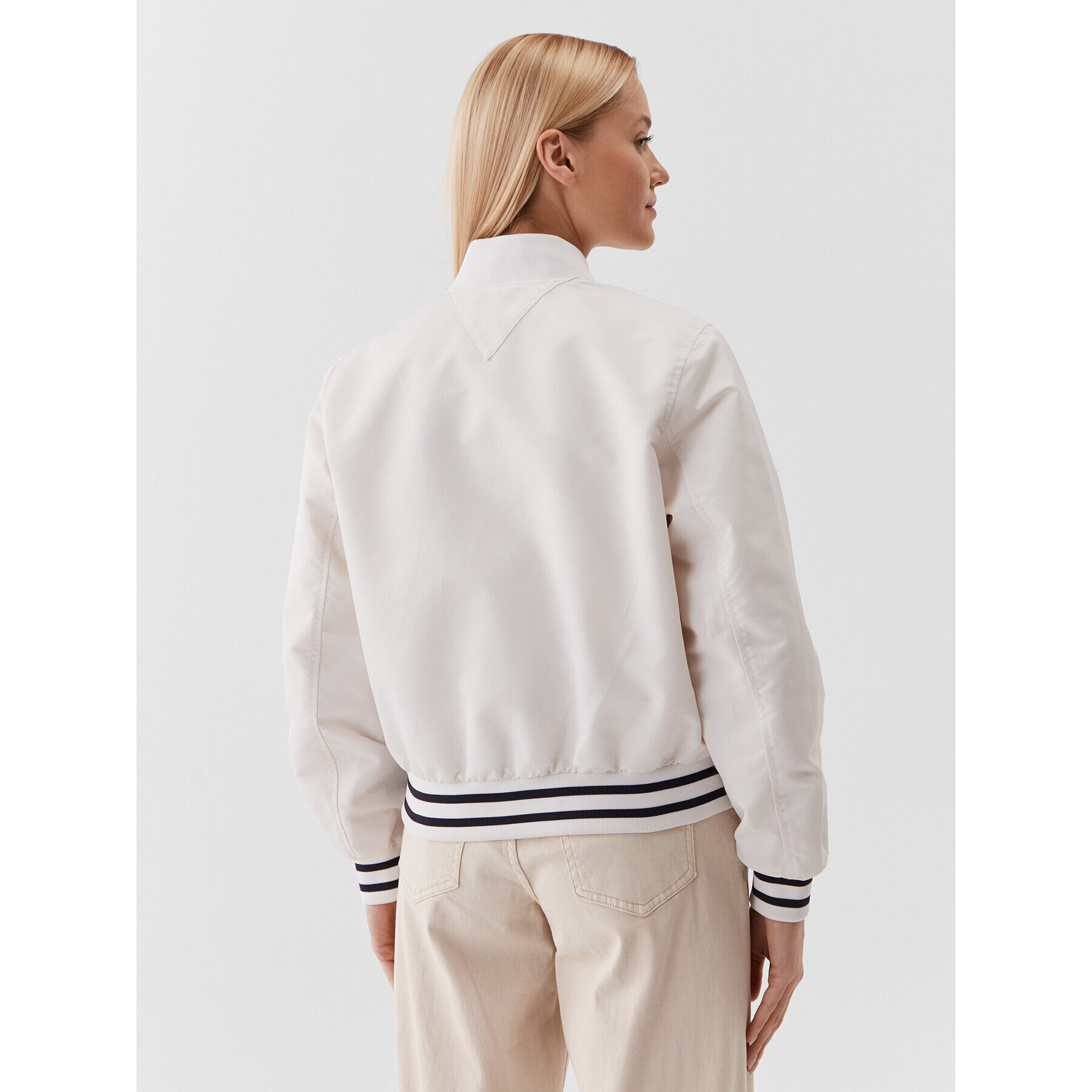 Tommy Hilfiger Geacă bomber Varsity WW0WW38935 Écru Regular Fit - Pled.ro