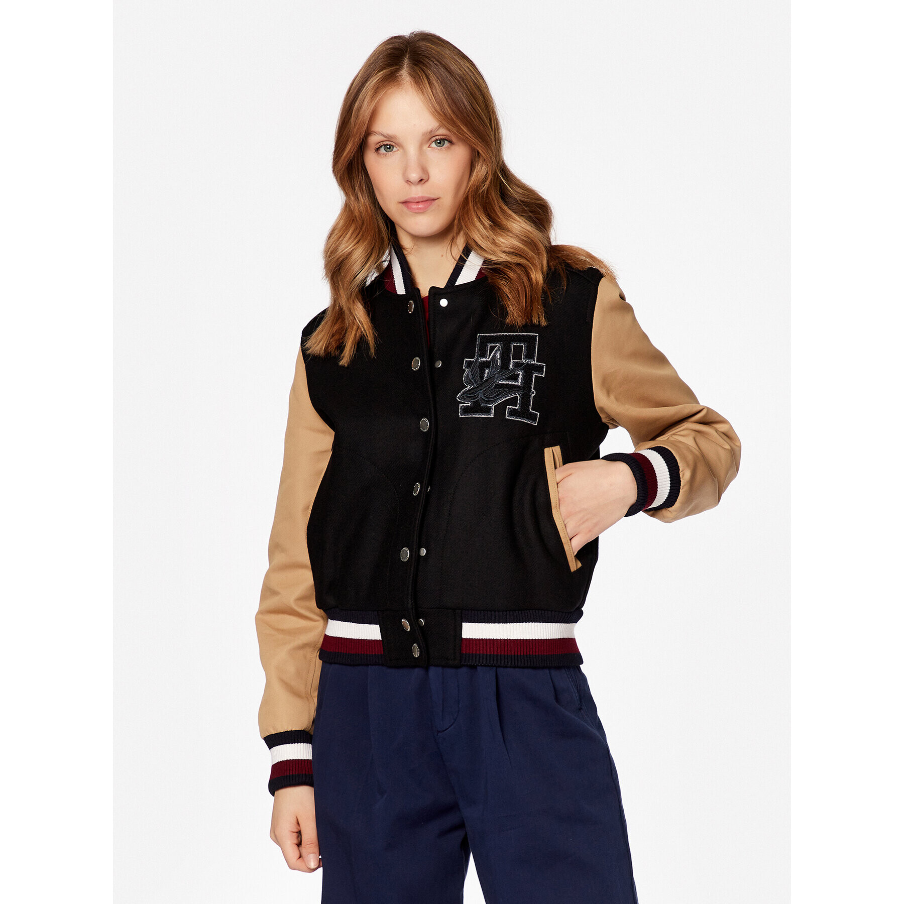 Tommy Hilfiger Geacă bomber Varsity WW0WW38981 Negru Regular Fit - Pled.ro