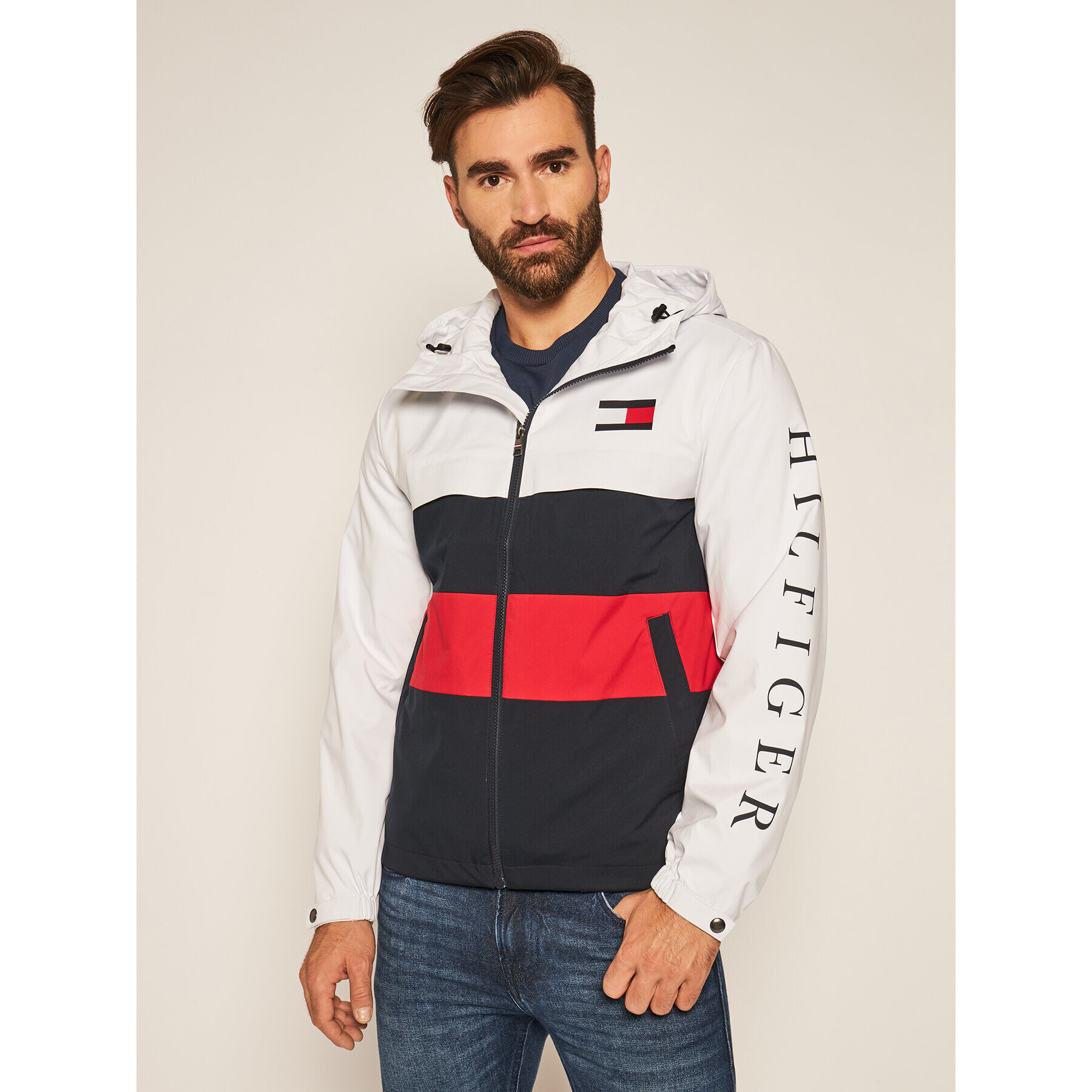 Tommy Hilfiger Geacă Colourblock MW0MW14554 Colorat Regular Fit - Pled.ro