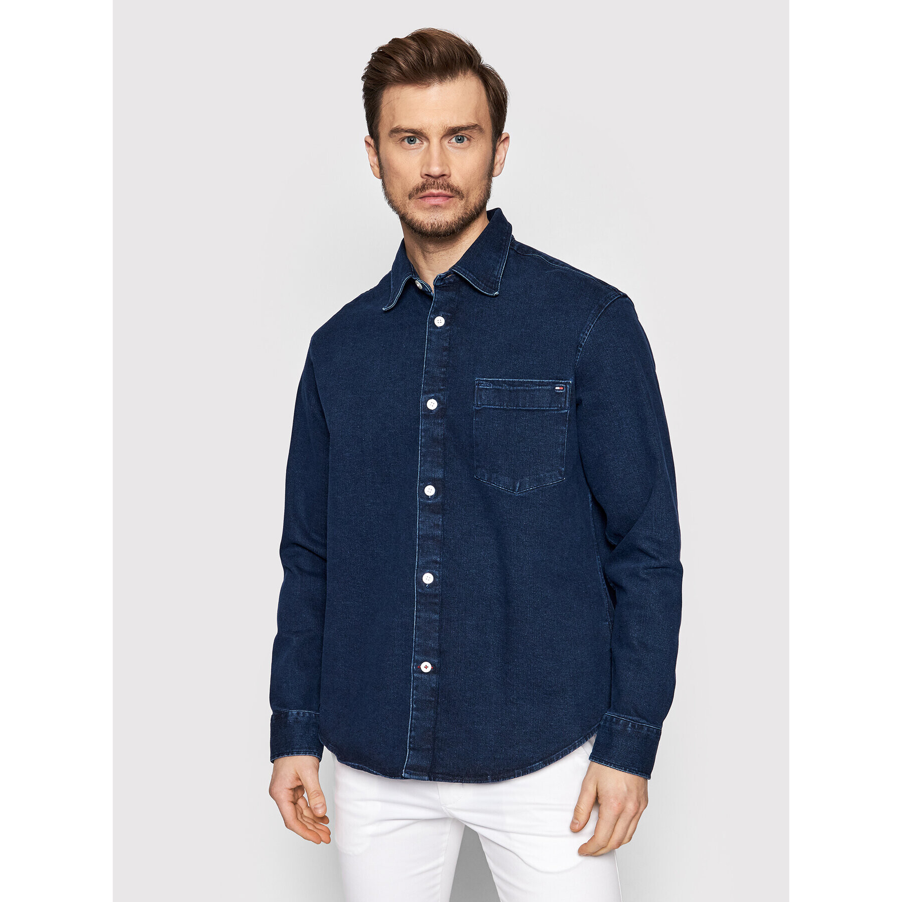 Tommy Hilfiger Geacă de blugi Flex Denim MW0MW21579 Bleumarin Regular Fit - Pled.ro