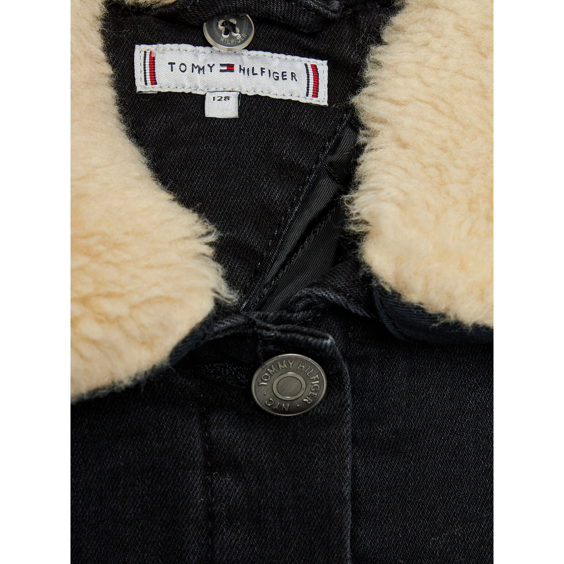 Tommy Hilfiger Geacă de blugi Trucker Sherpa KG0KG06916 Negru Regular Fit - Pled.ro