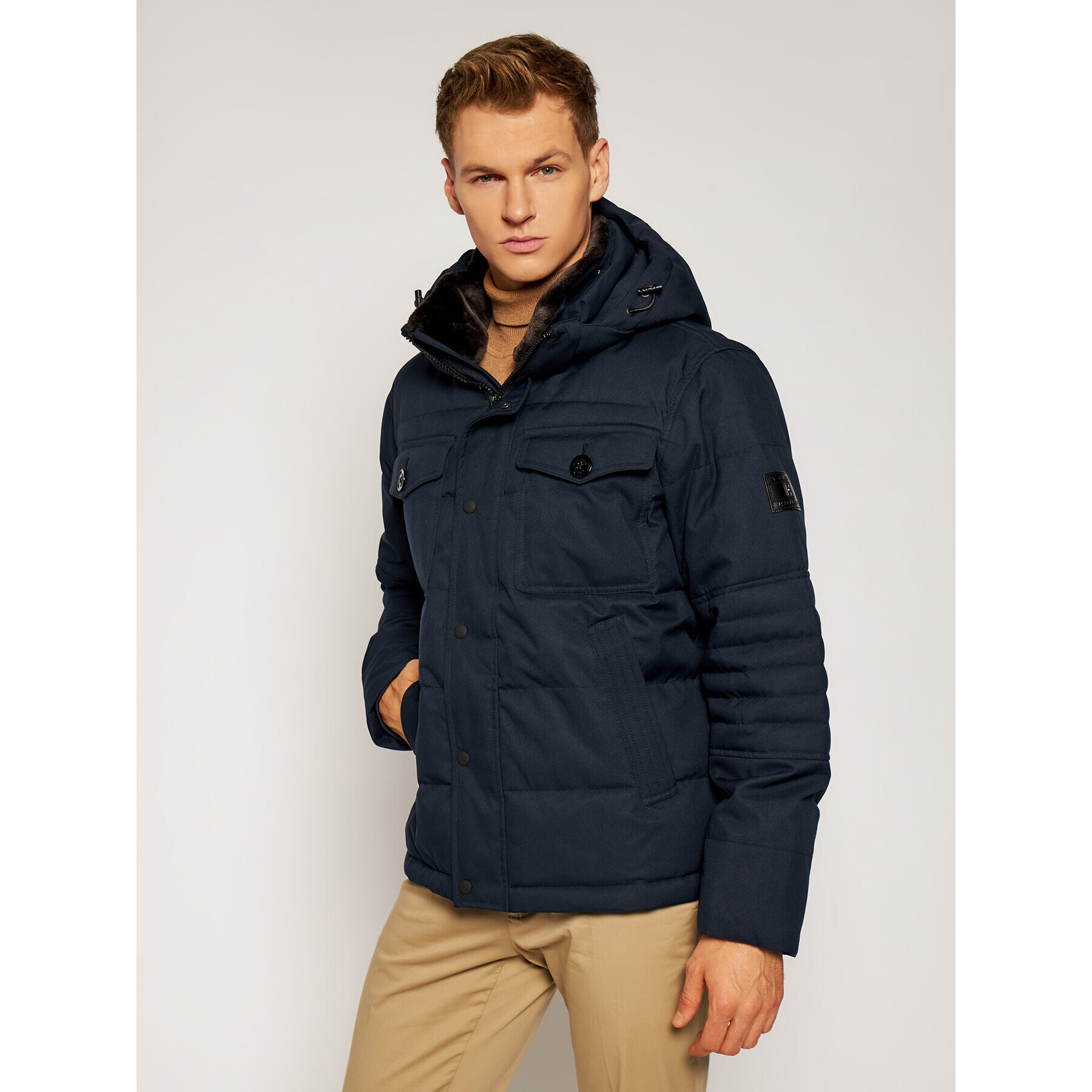 Tommy Hilfiger Geacă de iarnă Removable Hooded MW0MW16965 Bleumarin Regular Fit - Pled.ro