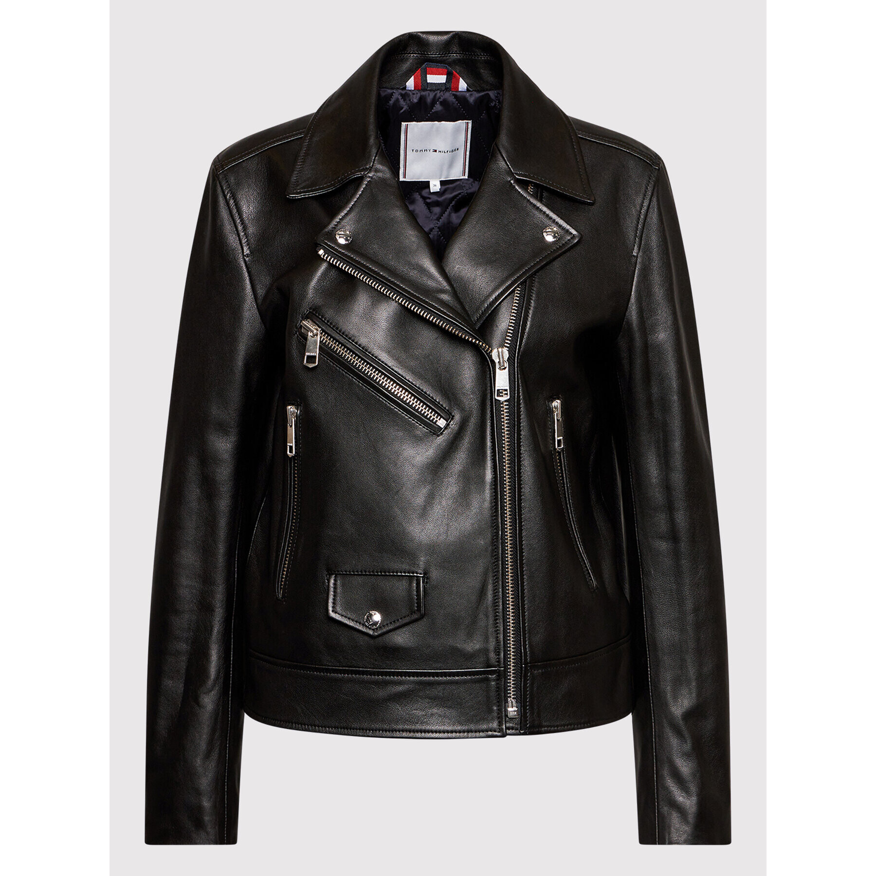 Tommy Hilfiger Geacă de piele Biker WW0WW32739 Negru Regular Fit - Pled.ro