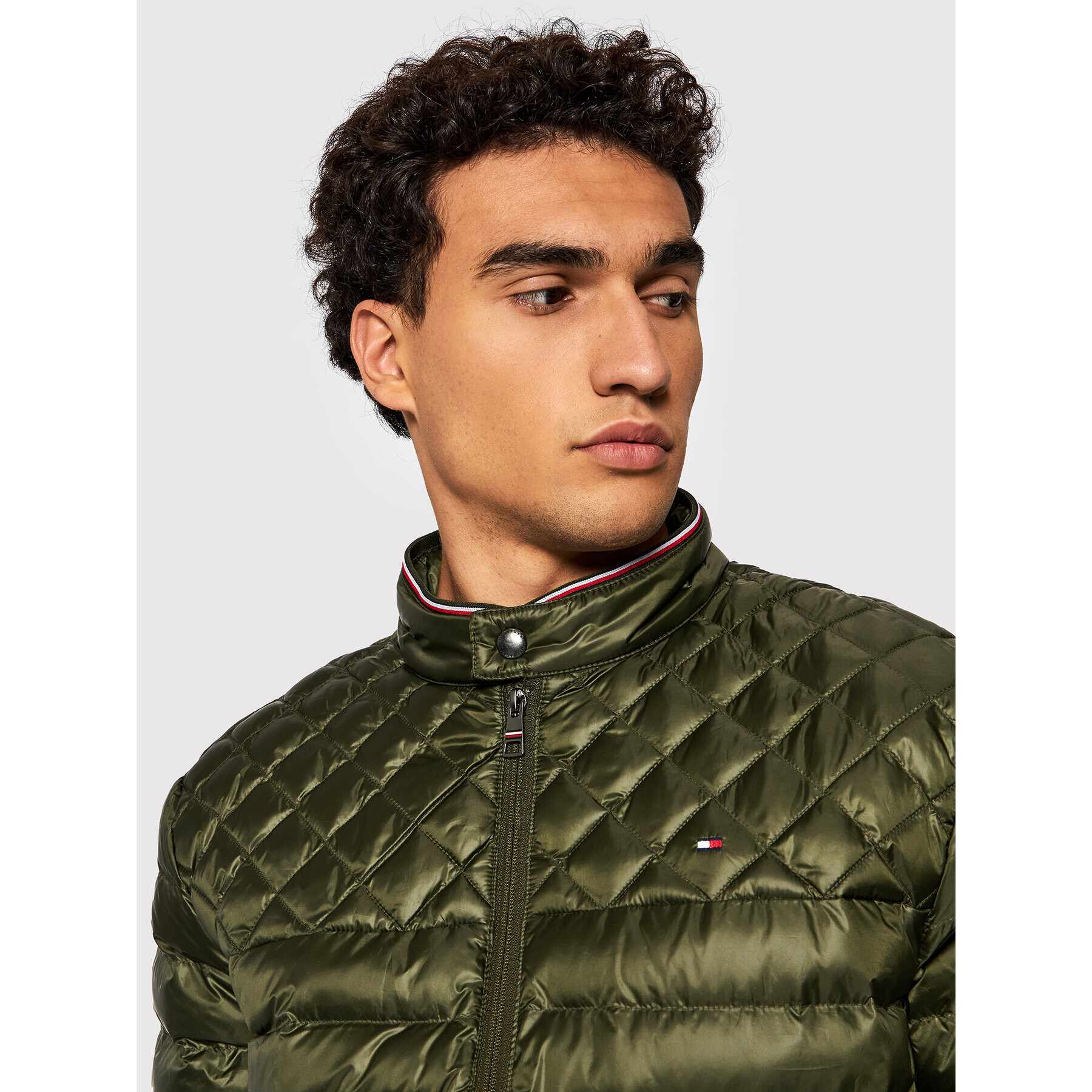 Tommy Hilfiger Geacă din puf C-Circular Quilt Mix MW0MW19677 Verde Regular Fit - Pled.ro