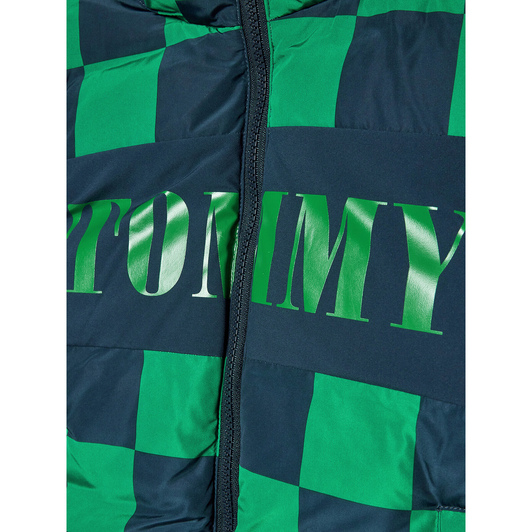 Tommy Hilfiger Geacă din puf Checker Board KB0KB07814 M Verde Regular Fit - Pled.ro