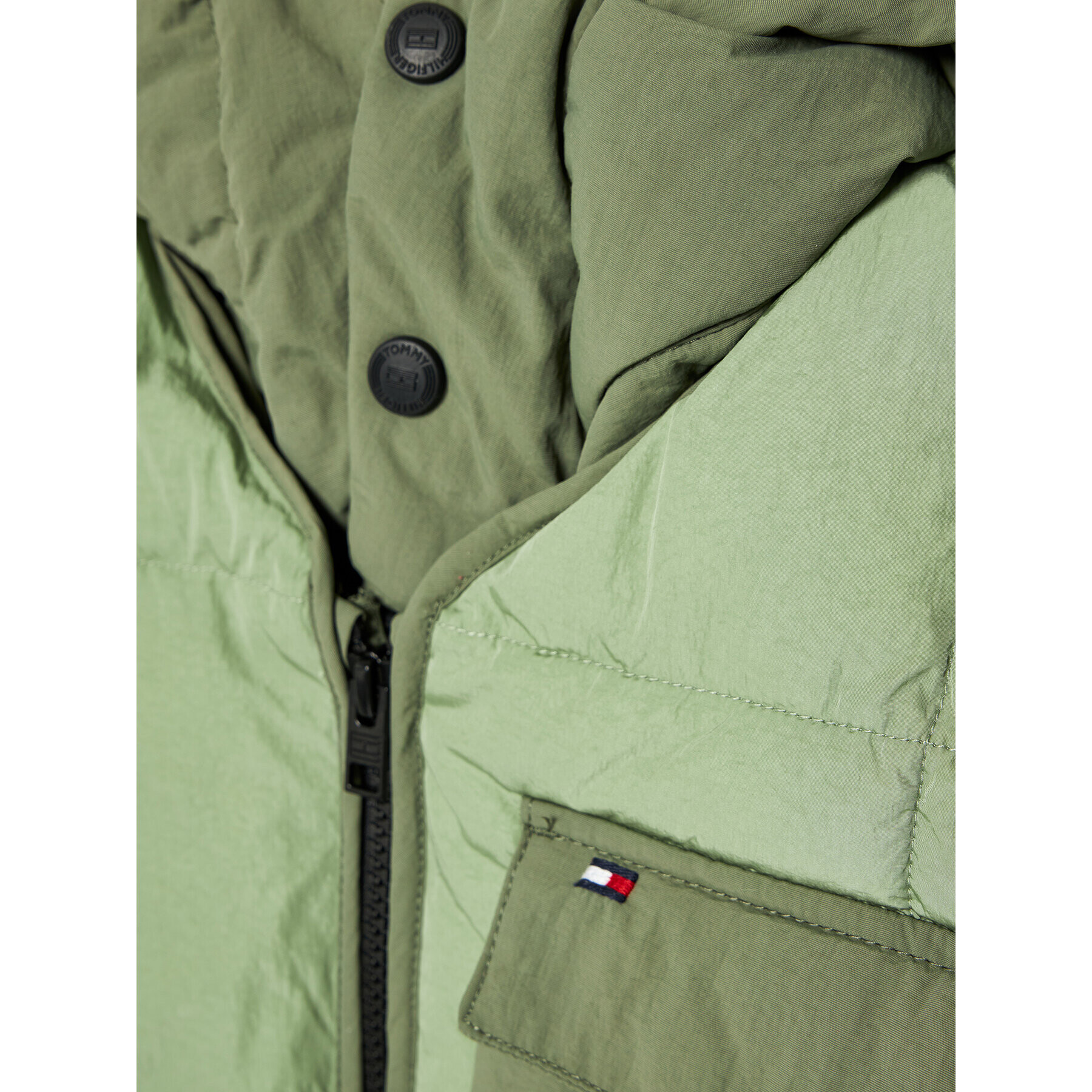 Tommy Hilfiger Geacă din puf Detachable Hood KB0KB06669 D Verde Regular Fit - Pled.ro