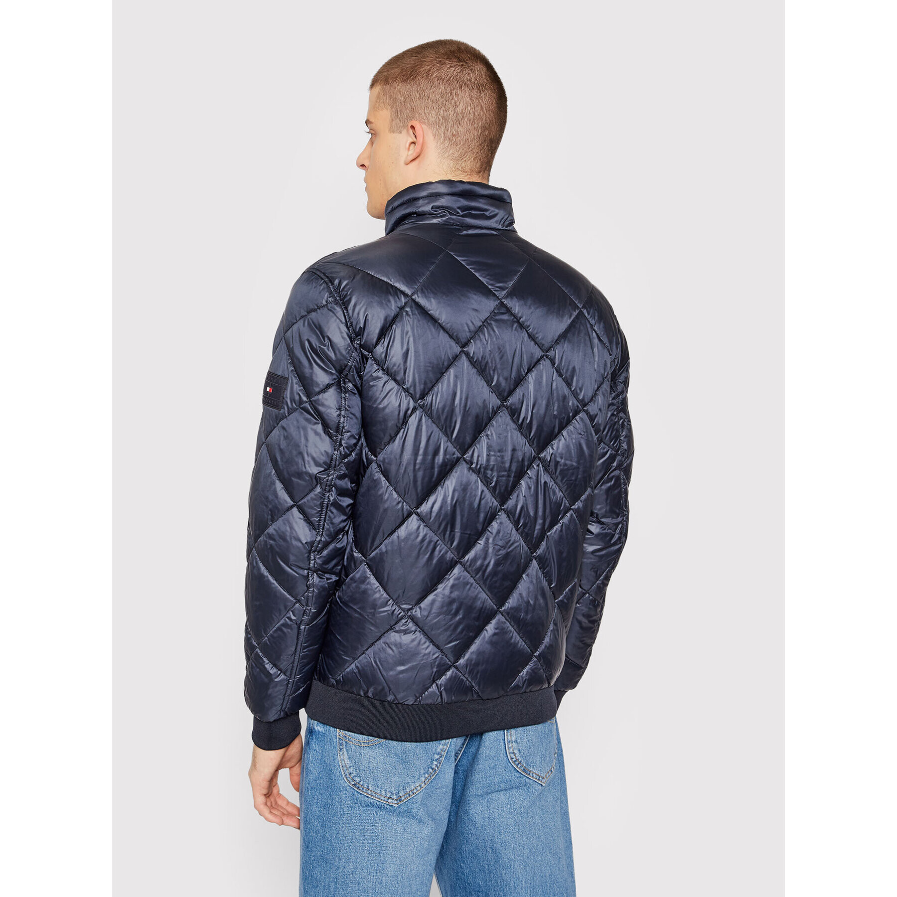 Tommy Hilfiger Geacă din puf Diamond Quilted MW0MW19617 Bleumarin Regular Fit - Pled.ro