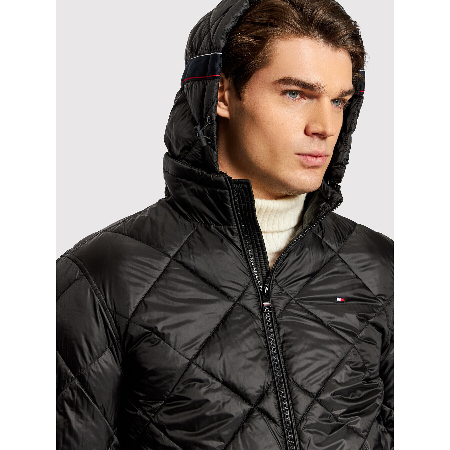 Tommy Hilfiger Geacă din puf Diamond Quilted MW0MW19617 Negru Regular Fit - Pled.ro