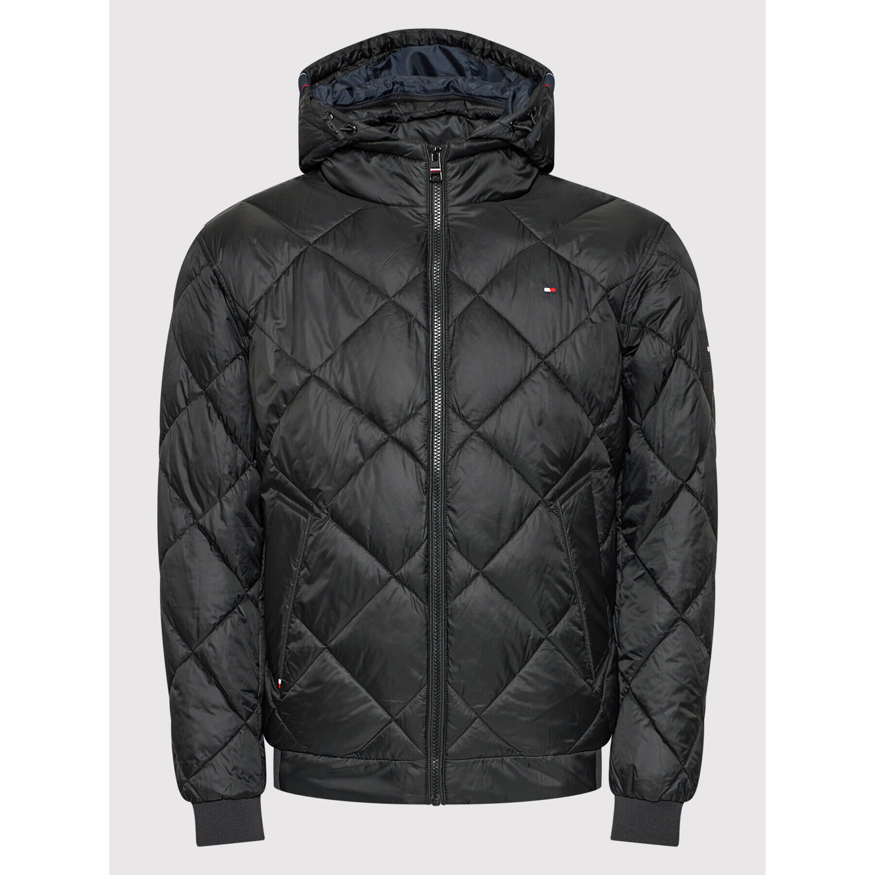 Tommy Hilfiger Geacă din puf Diamond Quilted MW0MW19617 Negru Regular Fit - Pled.ro