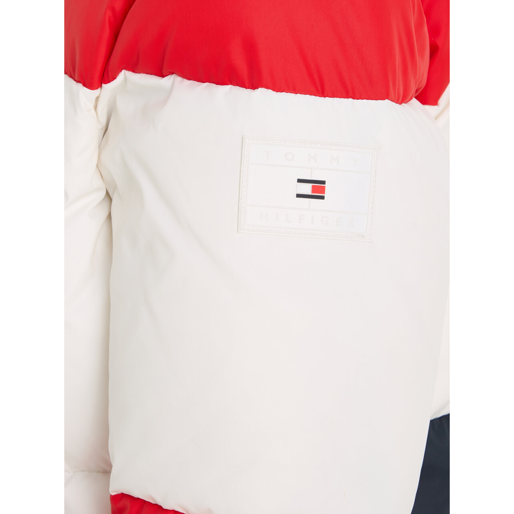 Tommy Hilfiger Geacă din puf Essential Colorblock KB0KB08559 S Roșu Regular Fit - Pled.ro