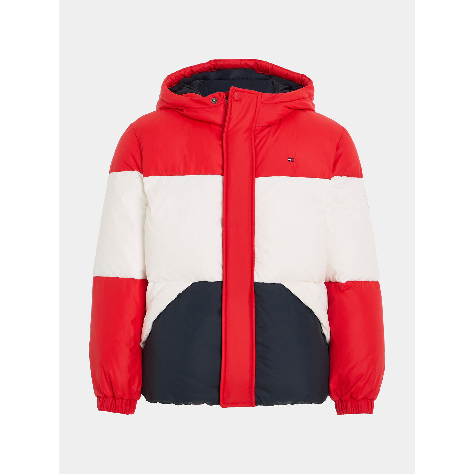 Tommy Hilfiger Geacă din puf Essential Colorblock KB0KB08559 S Roșu Regular Fit - Pled.ro