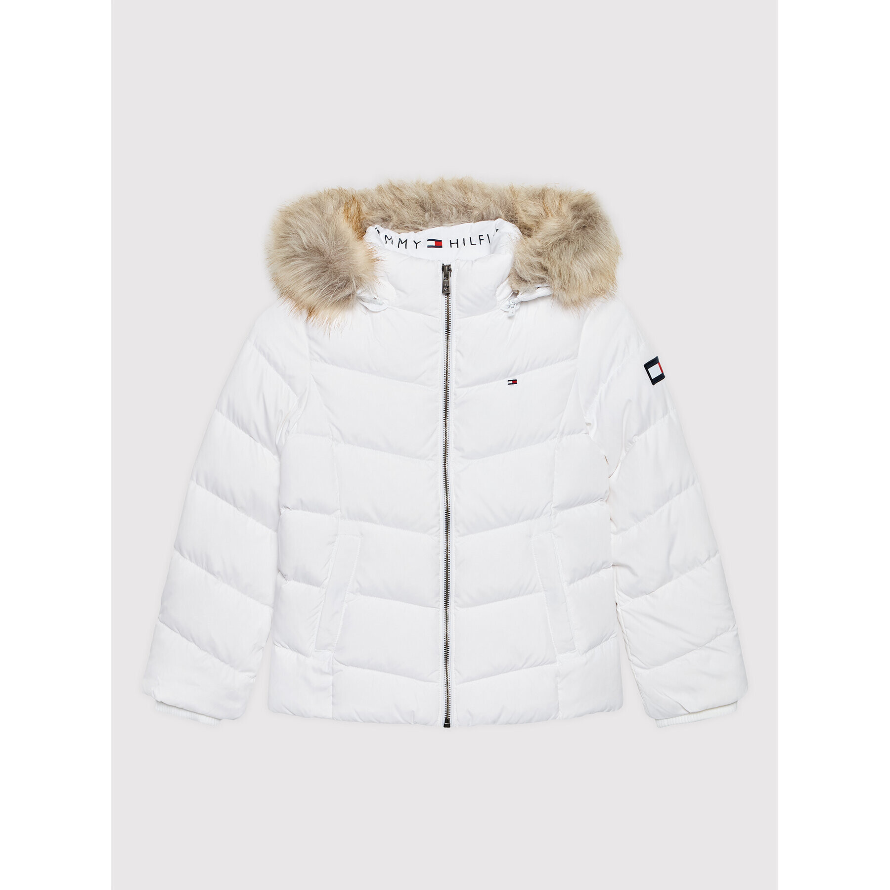 Tommy Hilfiger Geacă din puf Essential KG0KG05980 D Alb Regular Fit - Pled.ro