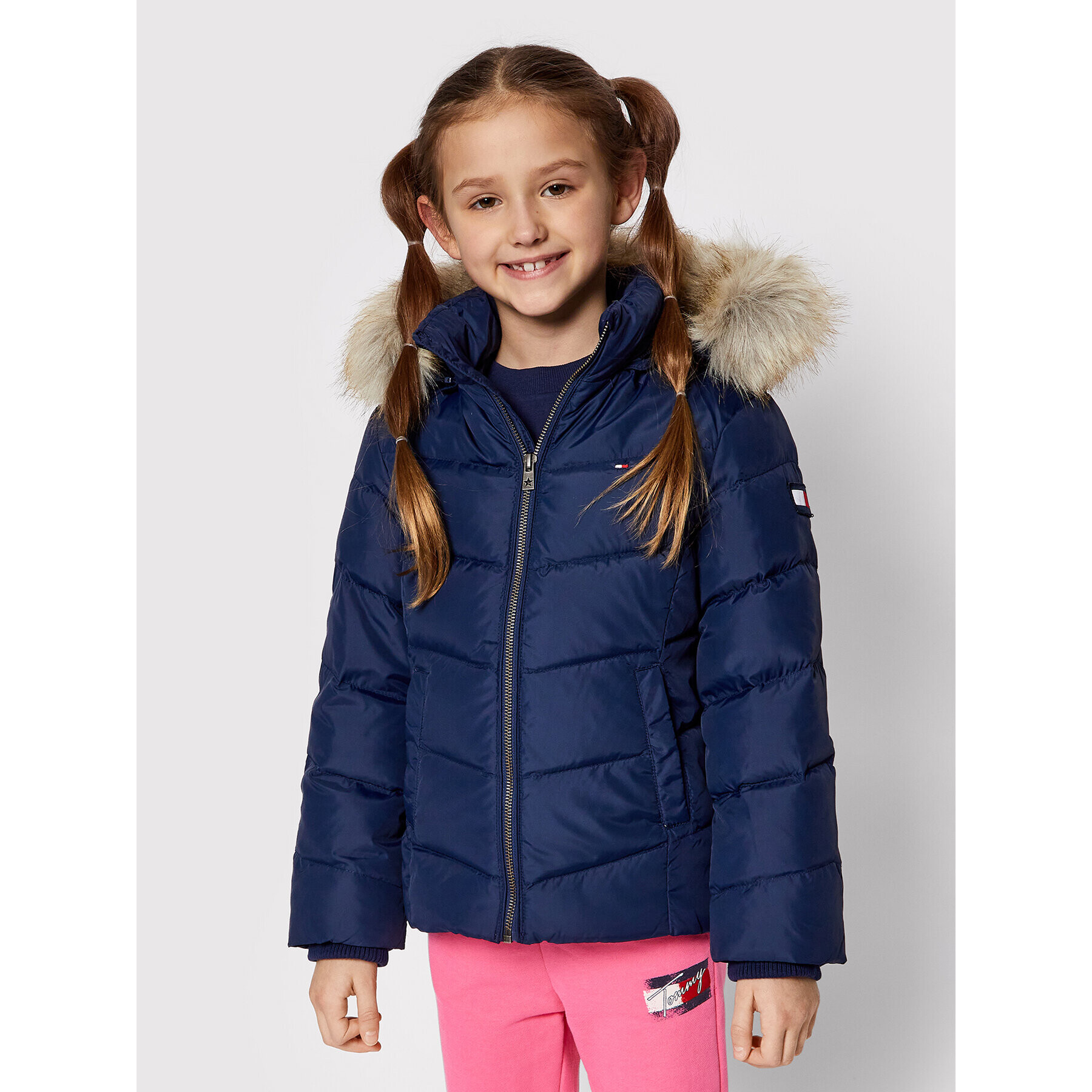 Tommy Hilfiger Geacă din puf Essential KG0KG05980 M Bleumarin Regular Fit - Pled.ro