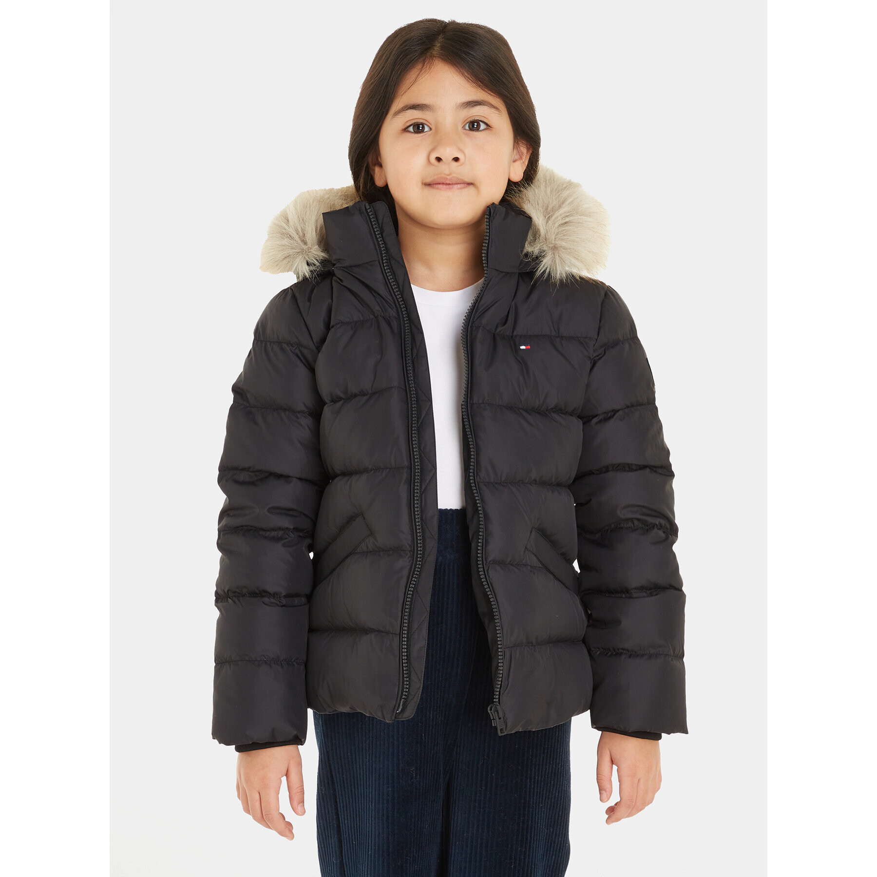 Tommy Hilfiger Geacă din puf Essential KG0KG07399 S Negru Regular Fit - Pled.ro