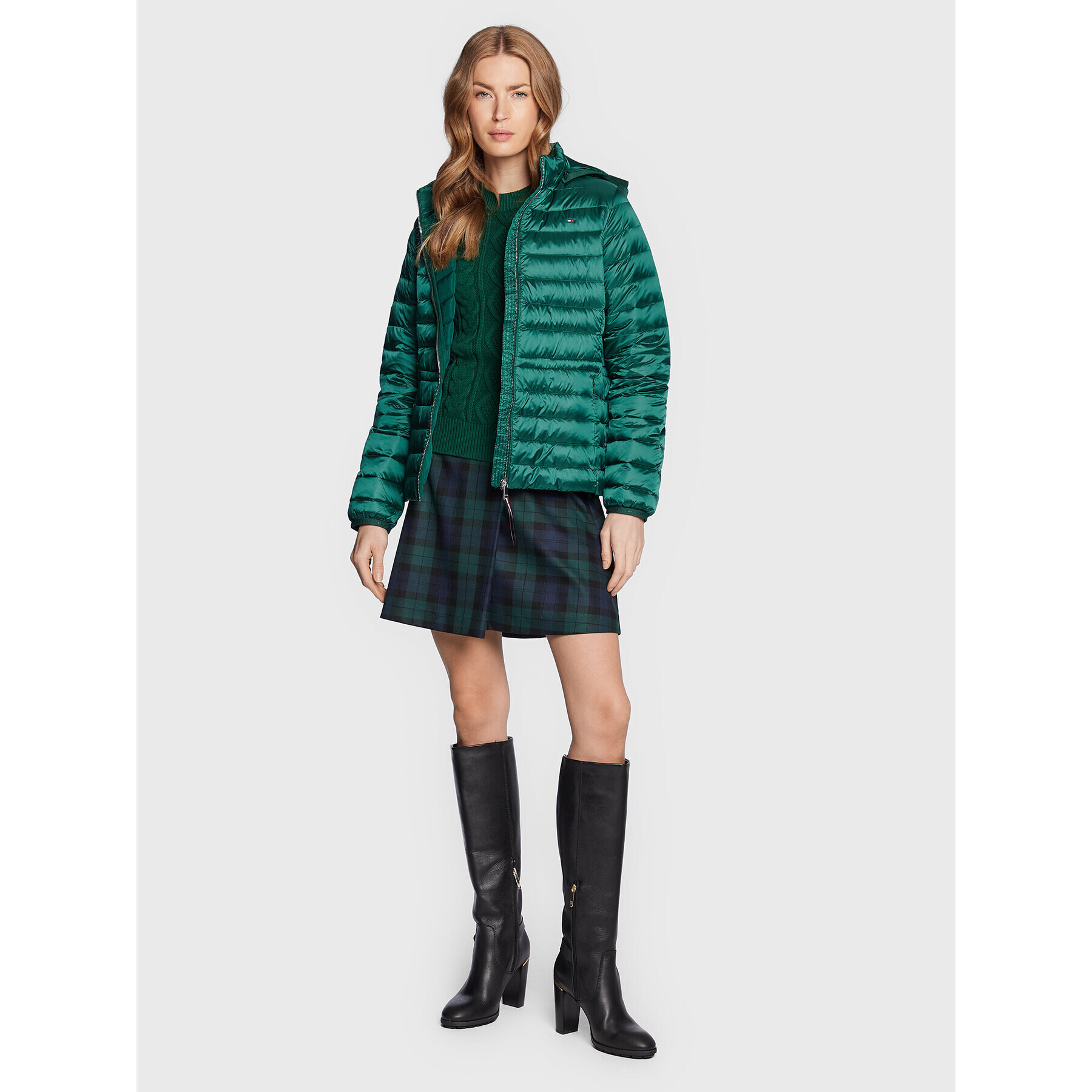 Tommy Hilfiger Geacă din puf Feminne WW0WW37264 Verde Regular Fit - Pled.ro